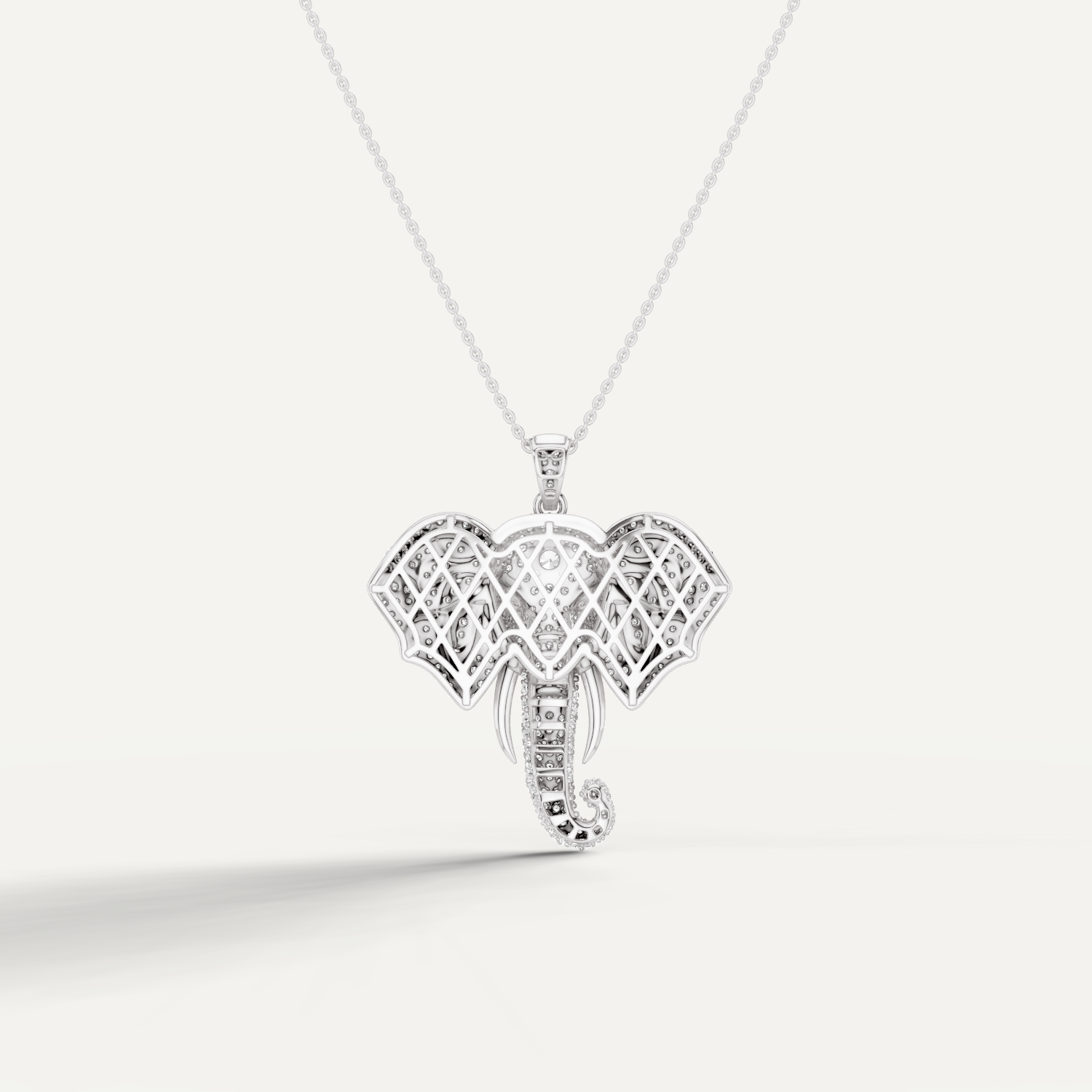 Varana, Elephant Pendant in 18K White Gold