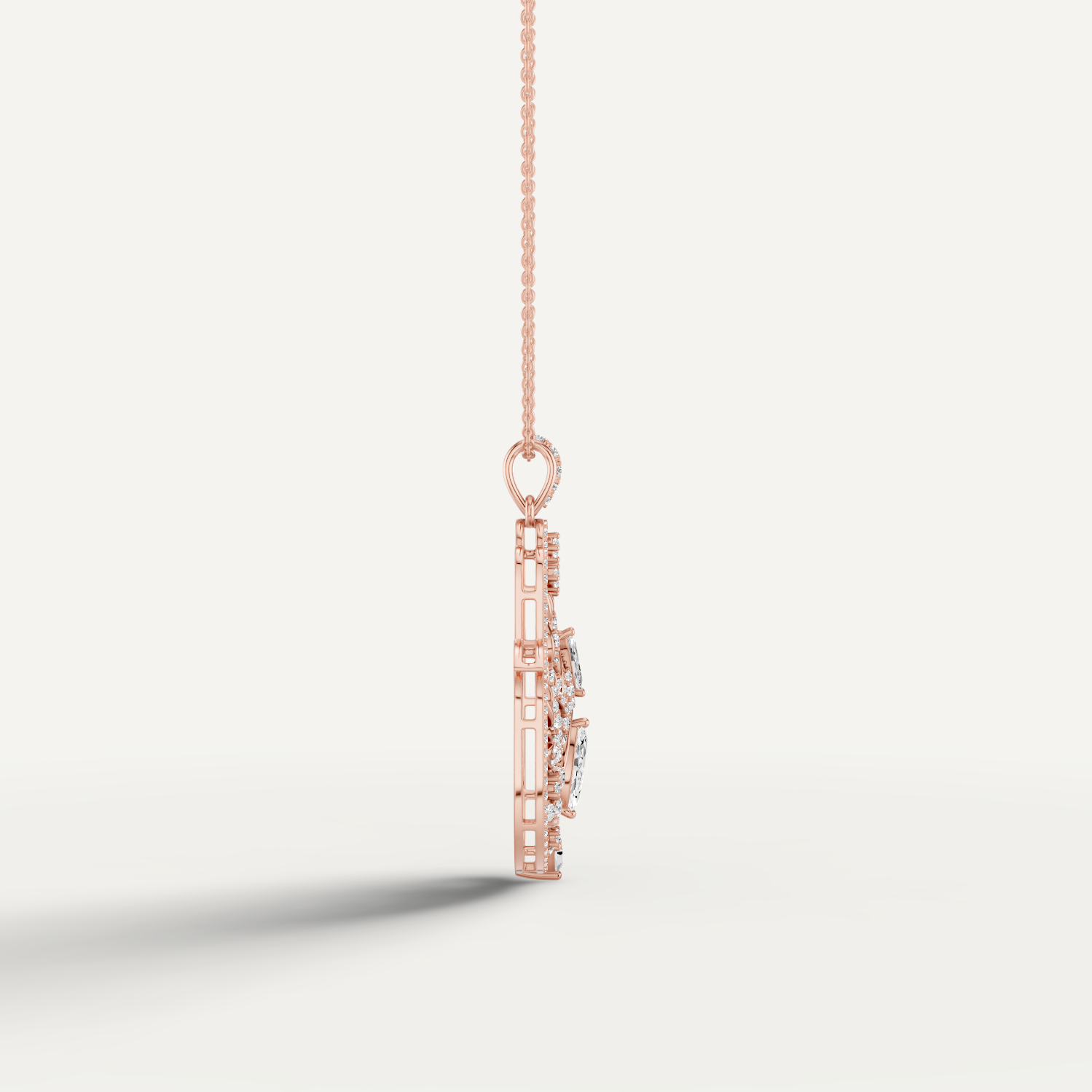 Guardian, Hamsa Hand Pendant in 14K Rose Gold