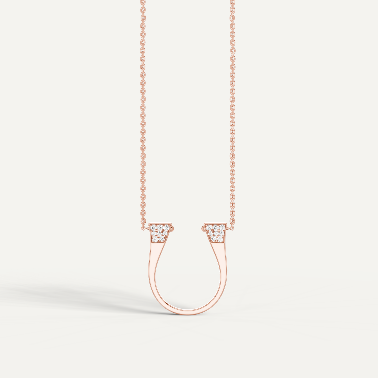 Lightspur, Horseshoe, Pendant in 18K Rose Gold