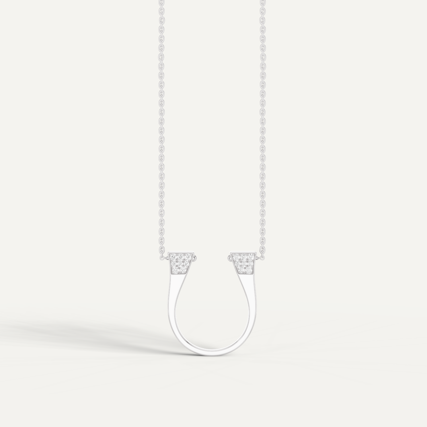 Lightspur, Horseshoe Pendant in 18K White Gold