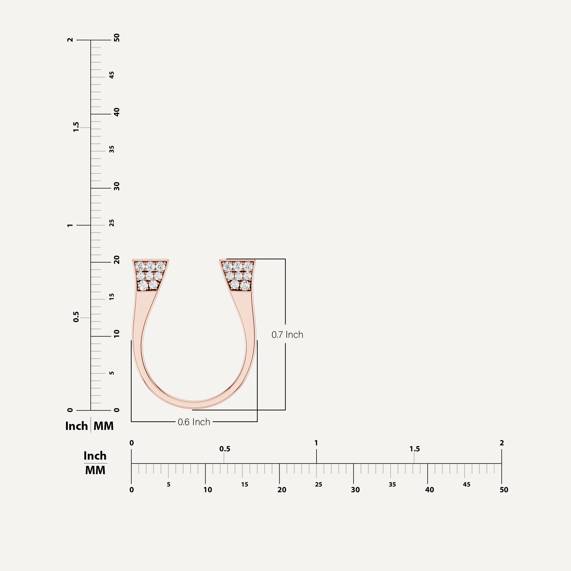 Lightspur, Horseshoe, Pendant in 18K Rose Gold