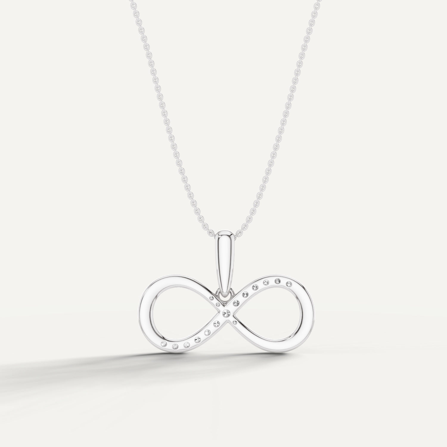 Eternia, Infinity Pendant in 18K White Gold