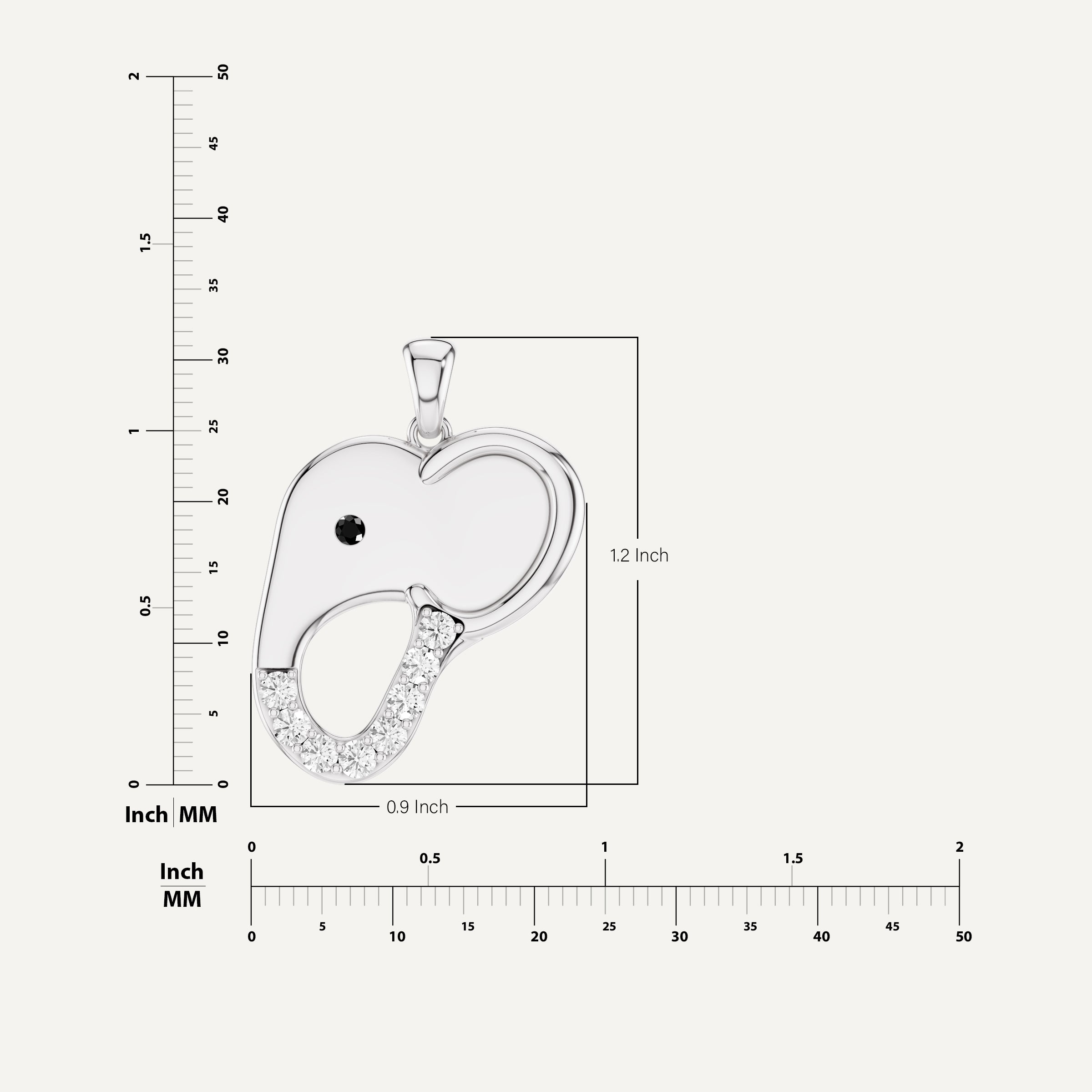 Elli, Elephant Pendant in 14K White Gold