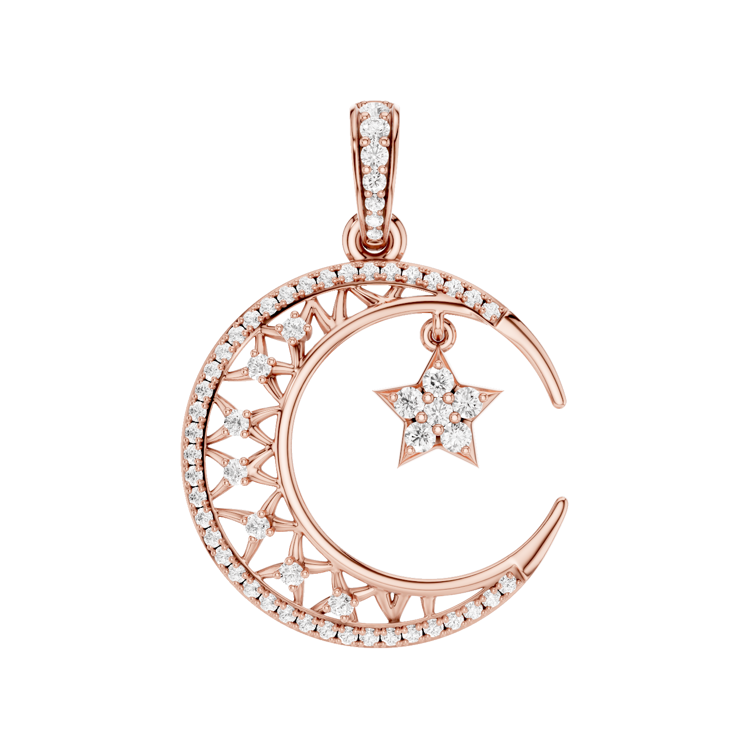 Moonveil, Moon Pendant, Rose Gold