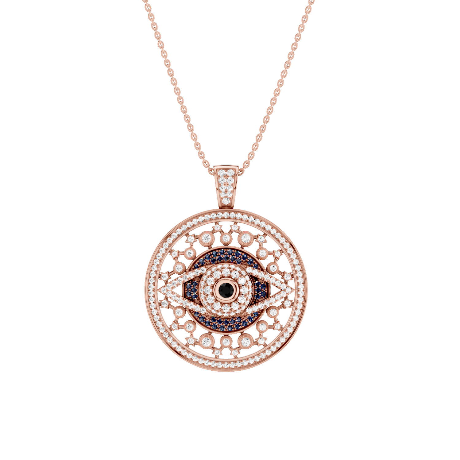 Occulux, Evil Eye Pendant, Rose Gold