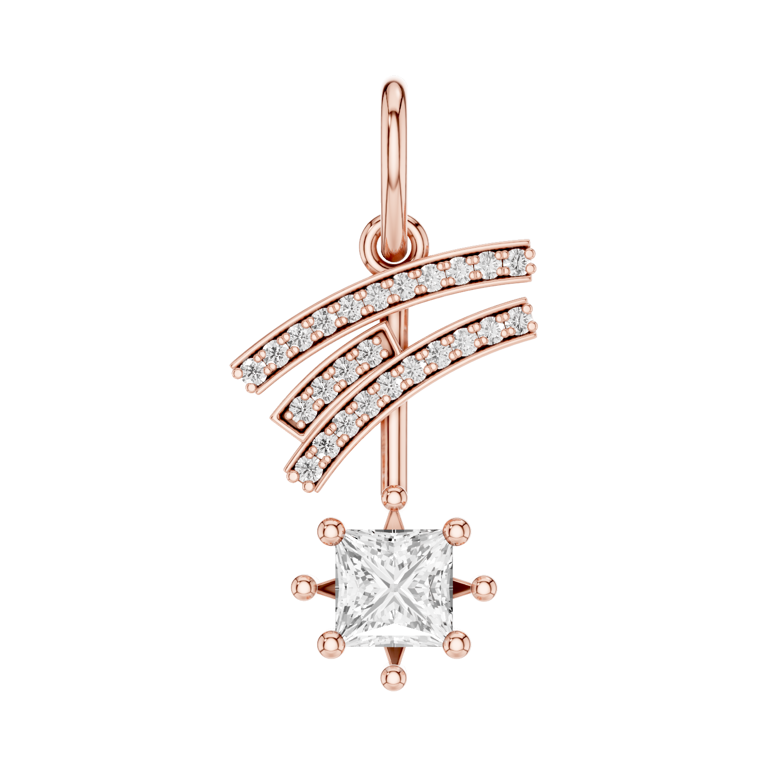 Stellar, Shooting Star Pendant, Rose Gold