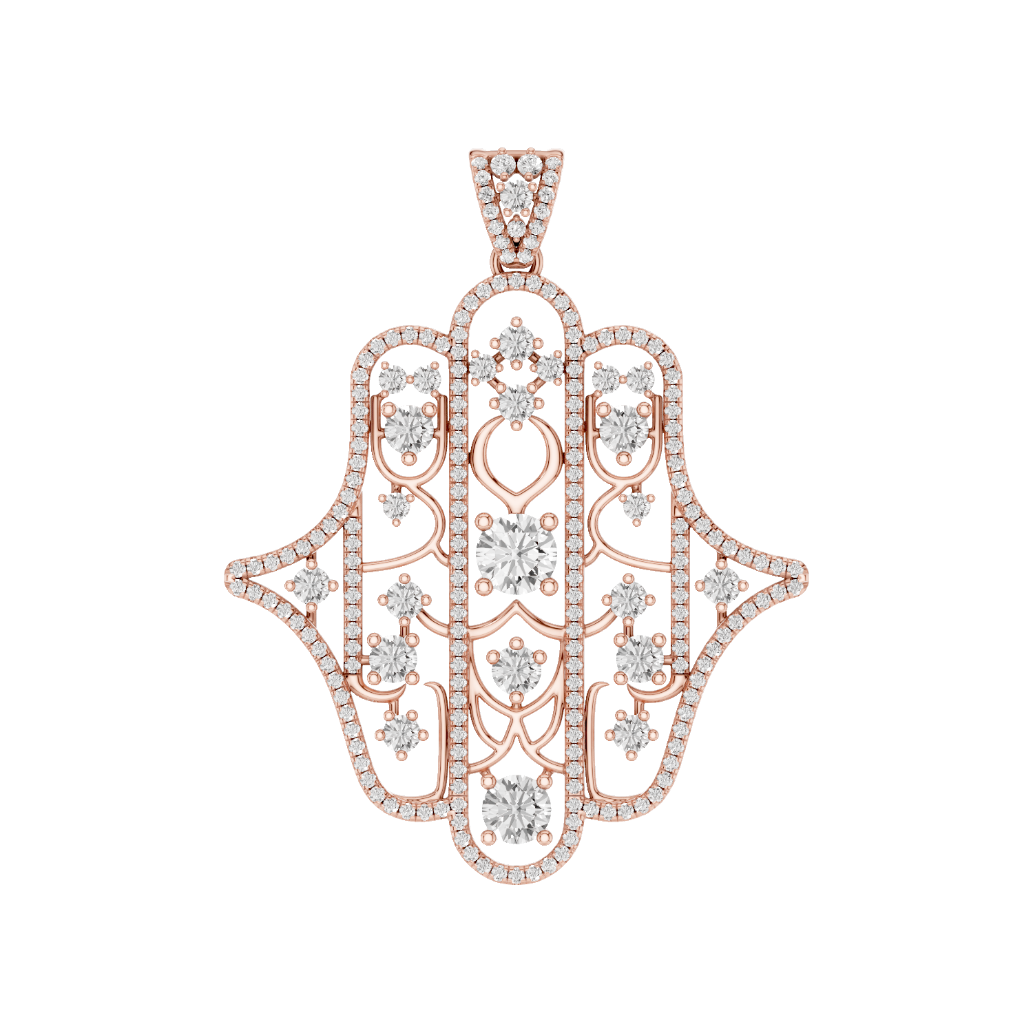 Amuletto, Hamsa Hand Pendant, Rose Gold