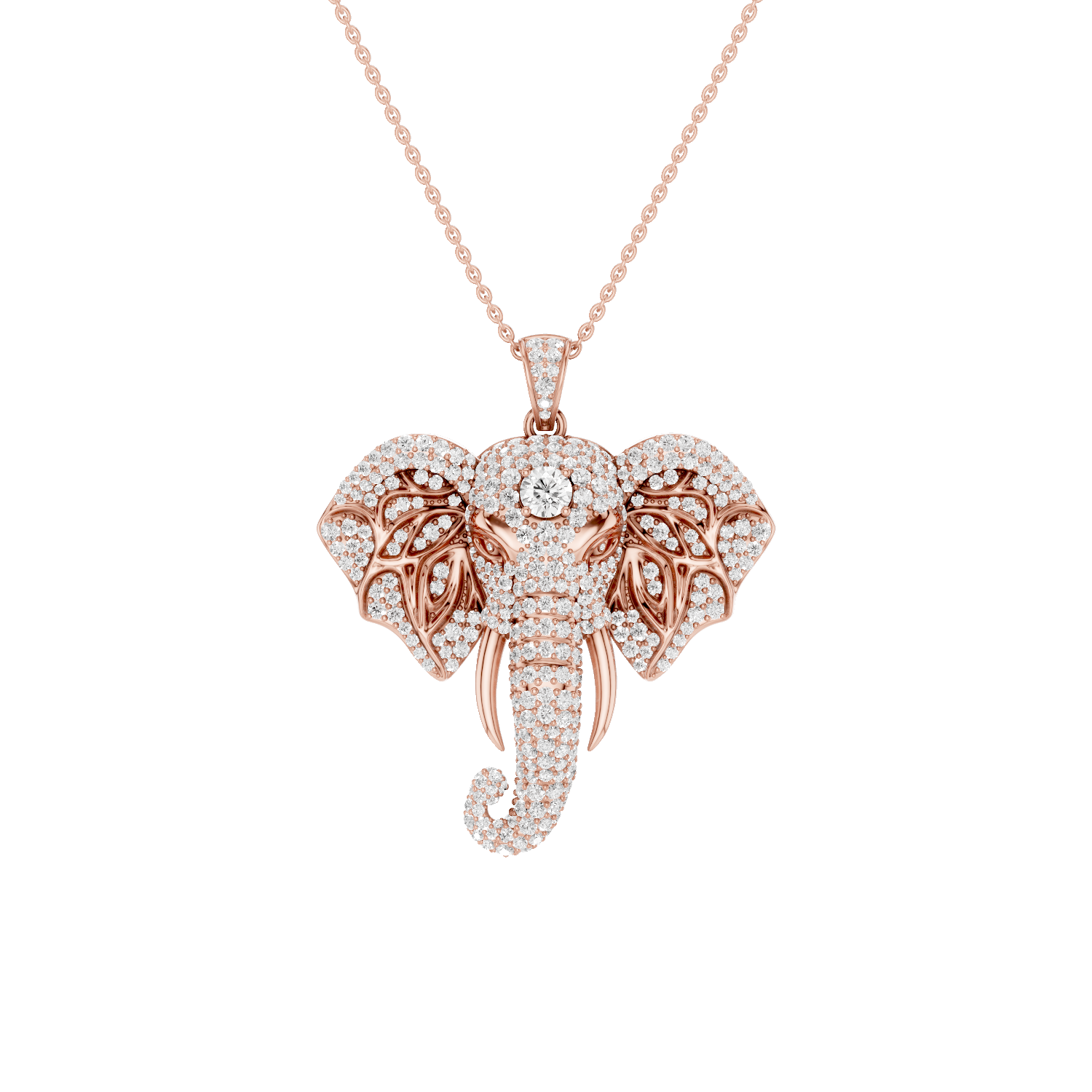 Varana, Elephant Pendant, Rose Gold