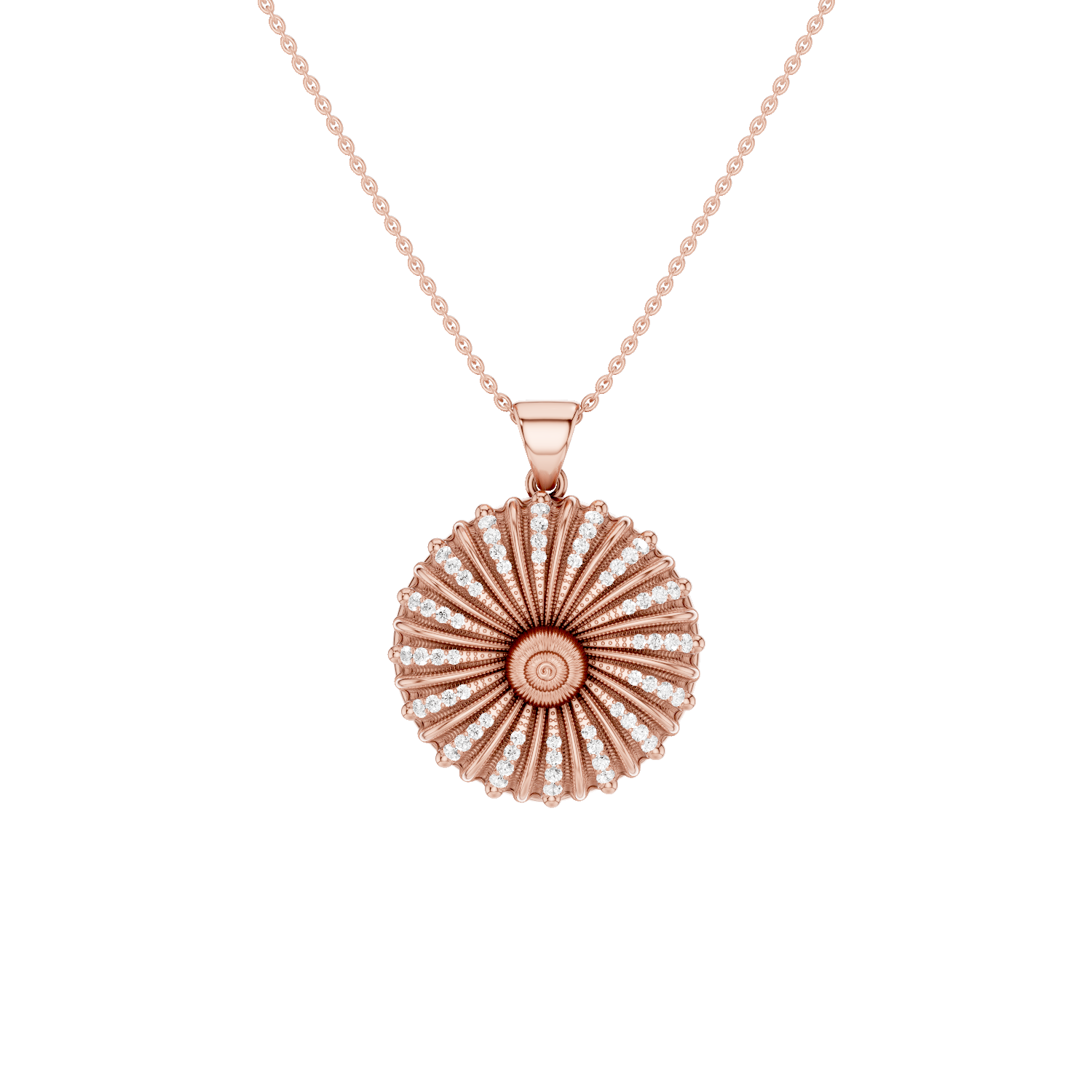 Marbella, Sea Shell Pendant, Rose Gold