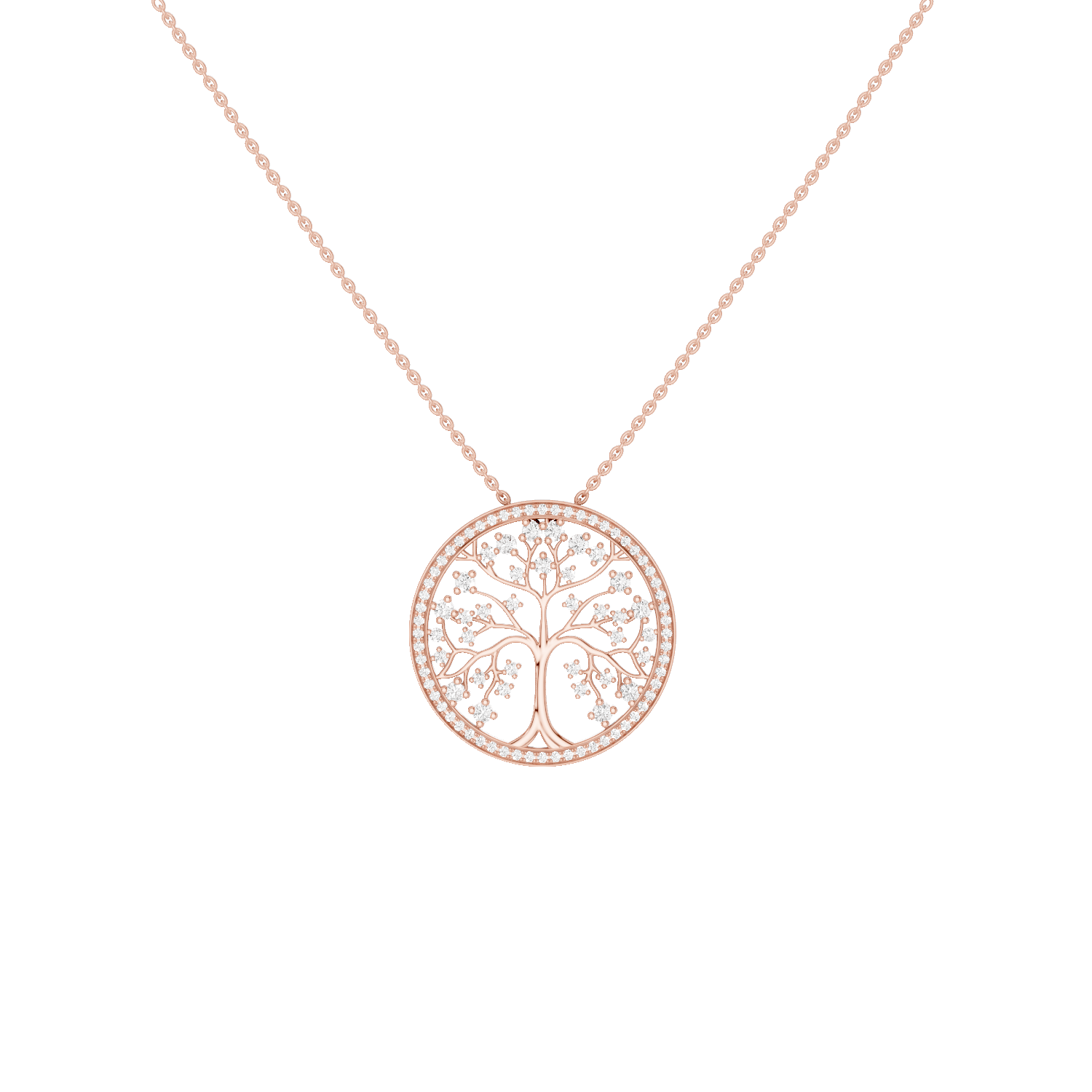 Arbora, Tree of Life Pendant, Rose Gold