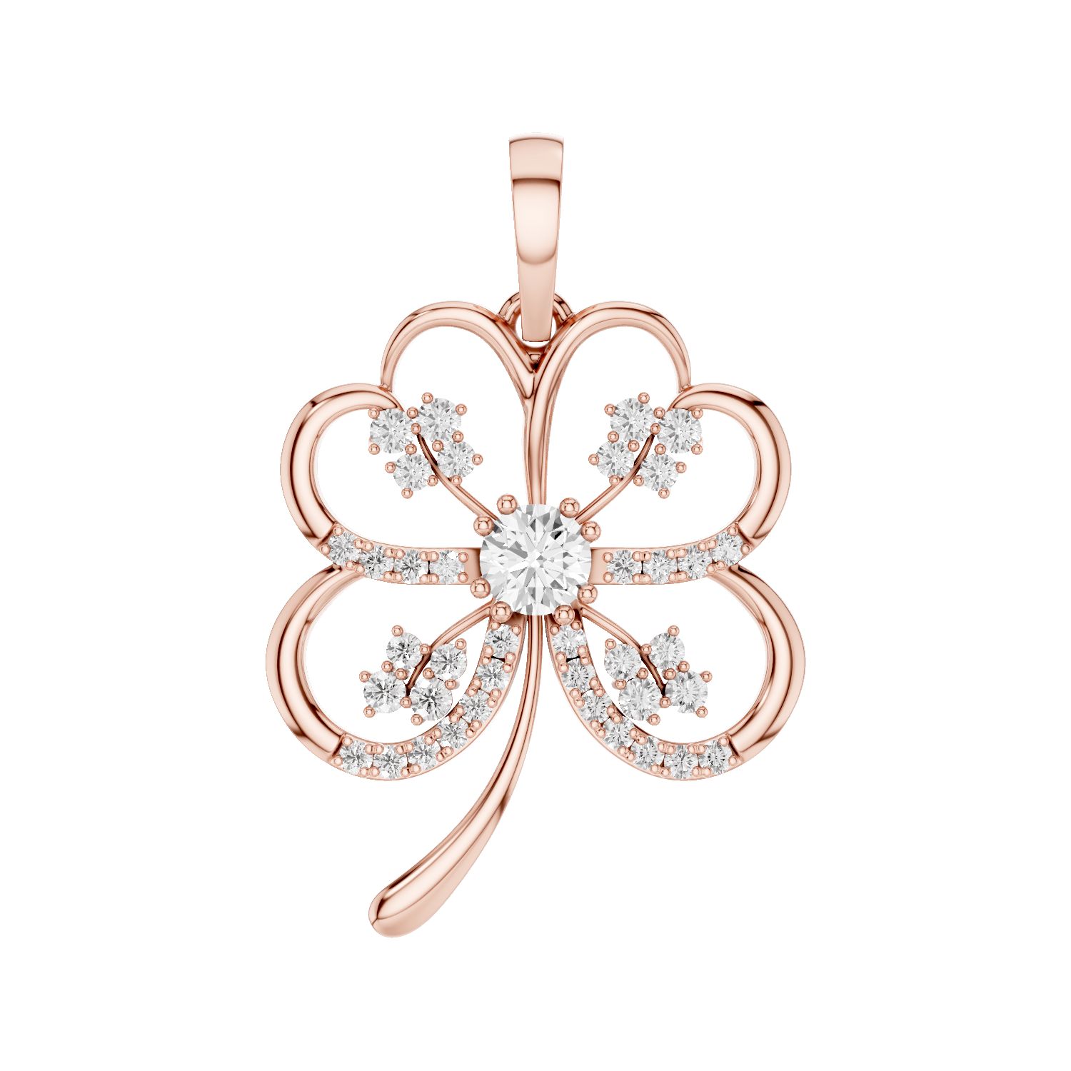 Folia, Clover Leaf Pendant, Rose Gold