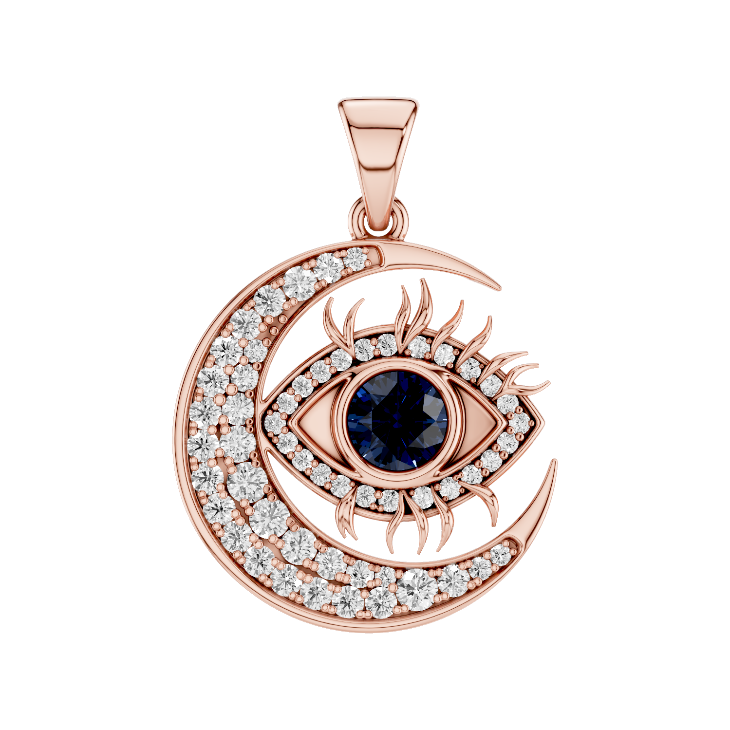 Nazaria, Evil Eye Pendant, Rose Gold