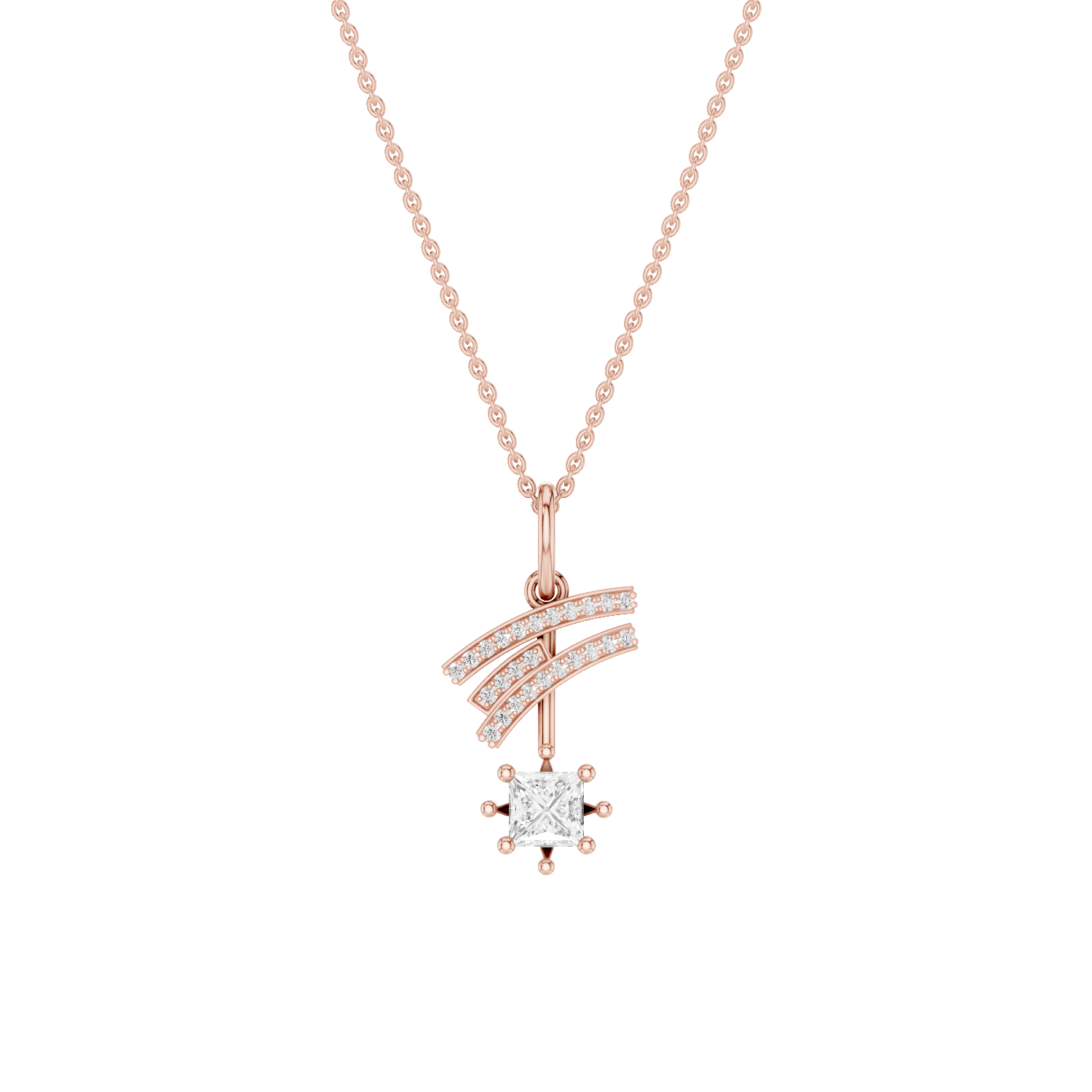 Stellar, Shooting Star Pendant, Rose Gold