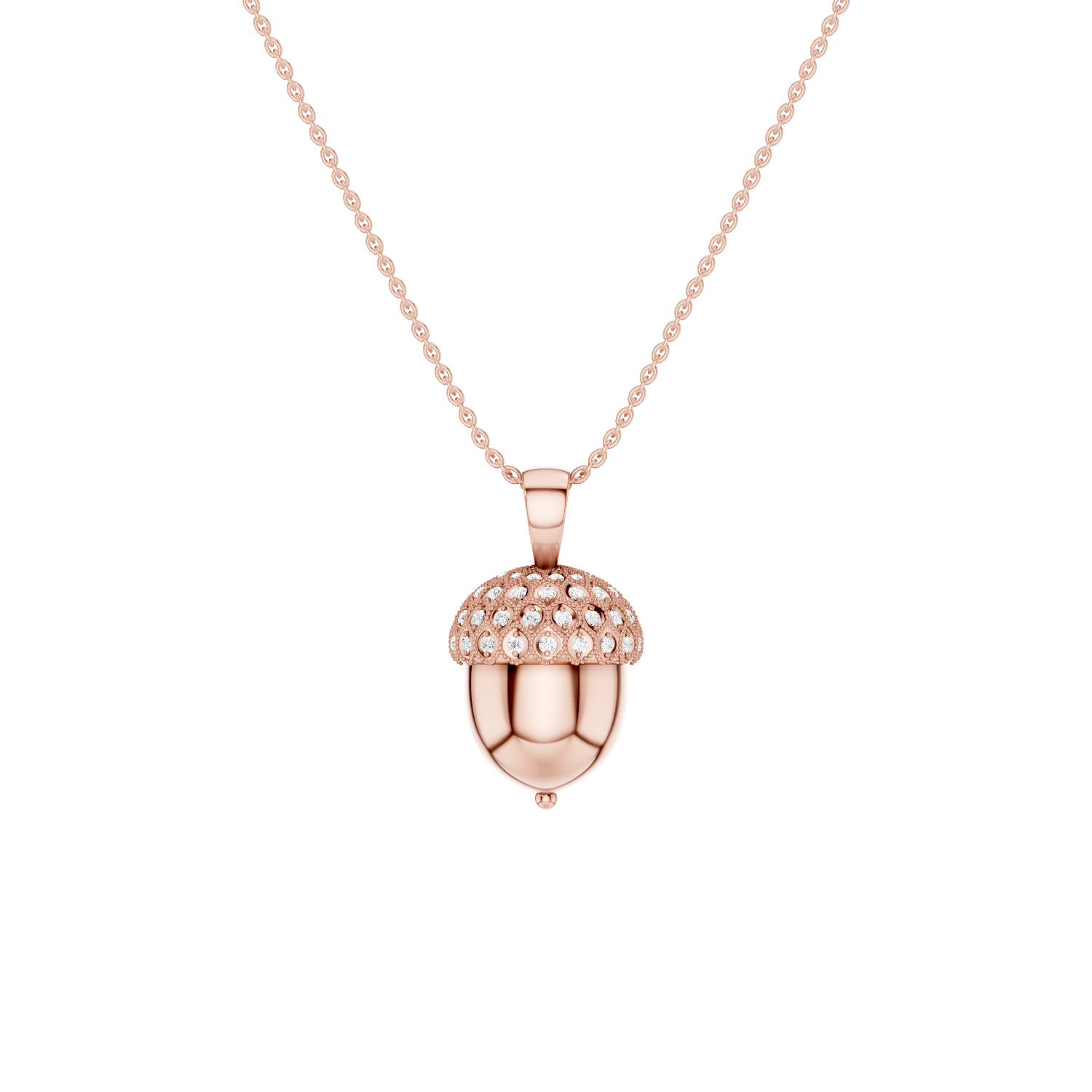 Acornia, Acorn  Pendant, Rose Gold