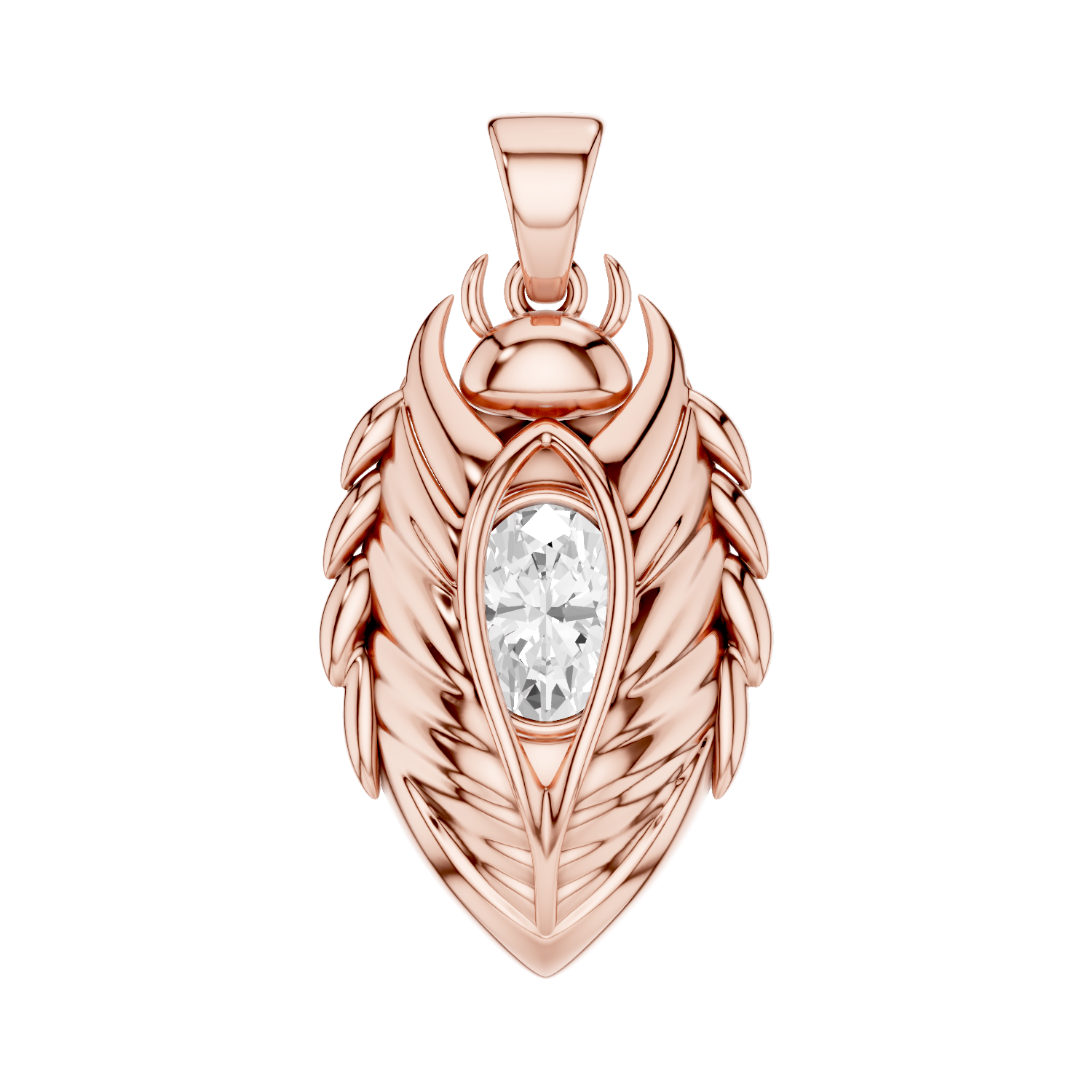 Scarabyne, Scarab Pendant , Rose Gold