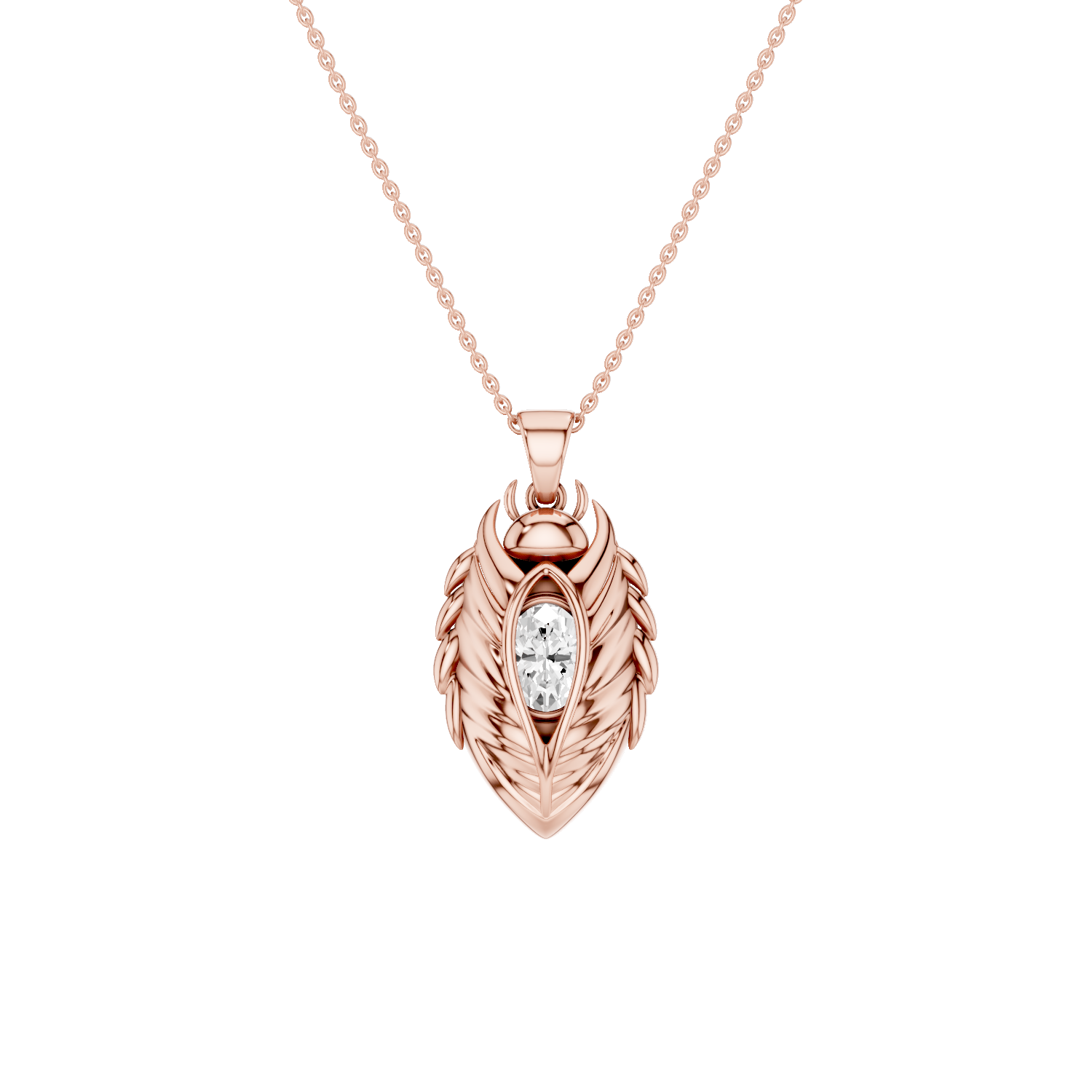 Scarabyne, Scarab Pendant , Rose Gold