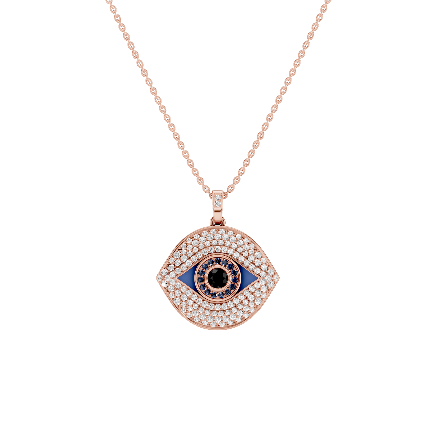 Iris, Evil Eye Pendant, Rose Gold