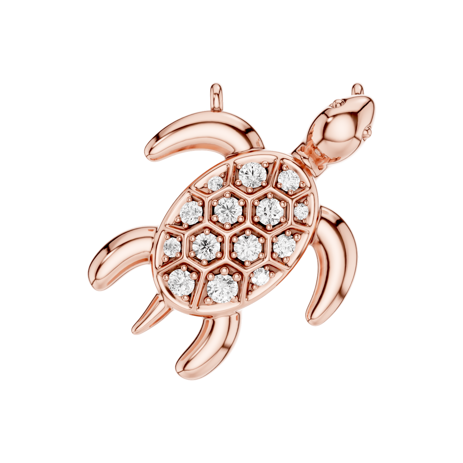 Chelone, Turtle Pendant, Rose Gold