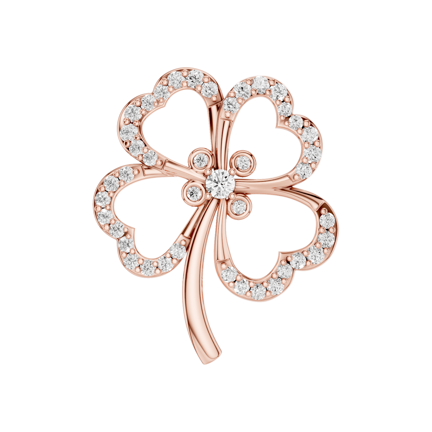 Felicia, Clover Leaf Pendant, Rose Gold