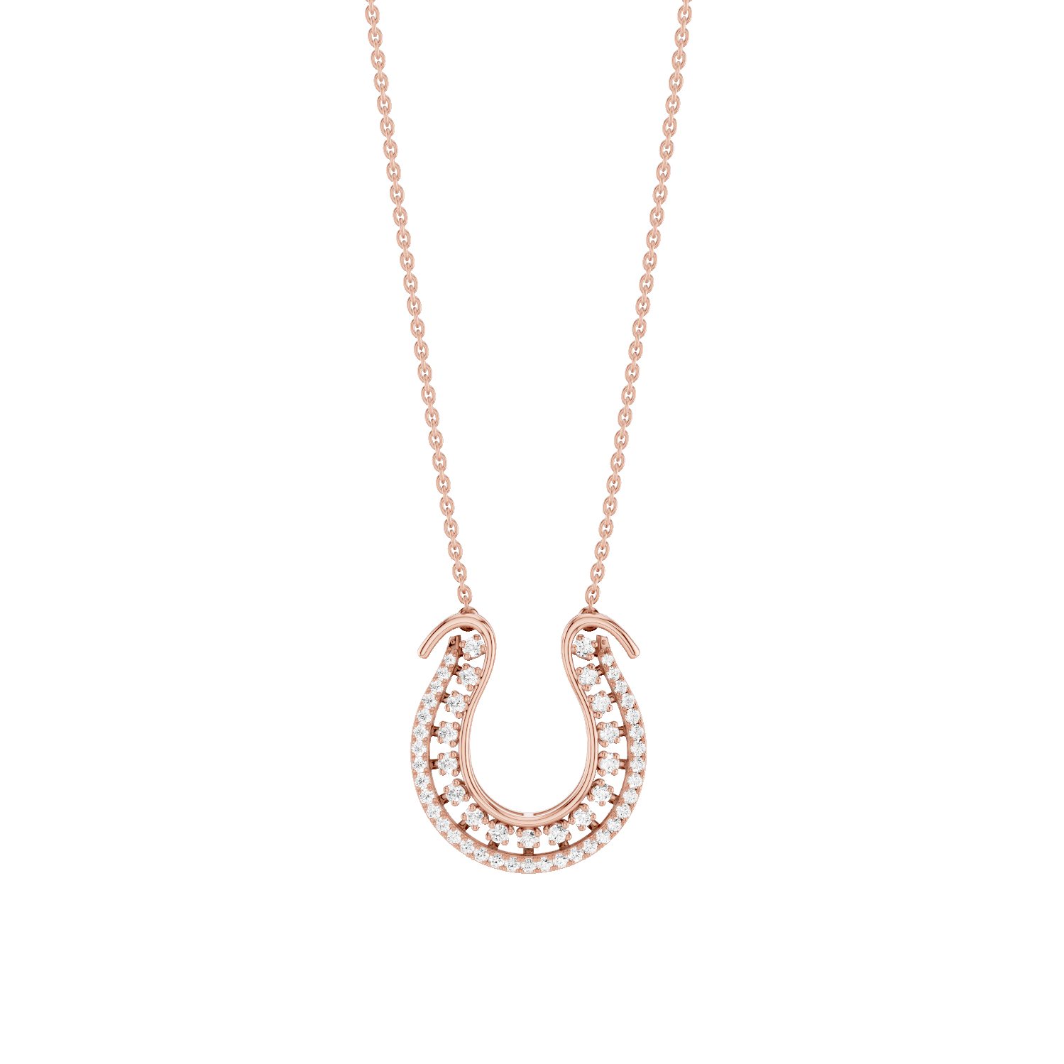 Luckspur, Horseshoe Pendant, Rose Gold