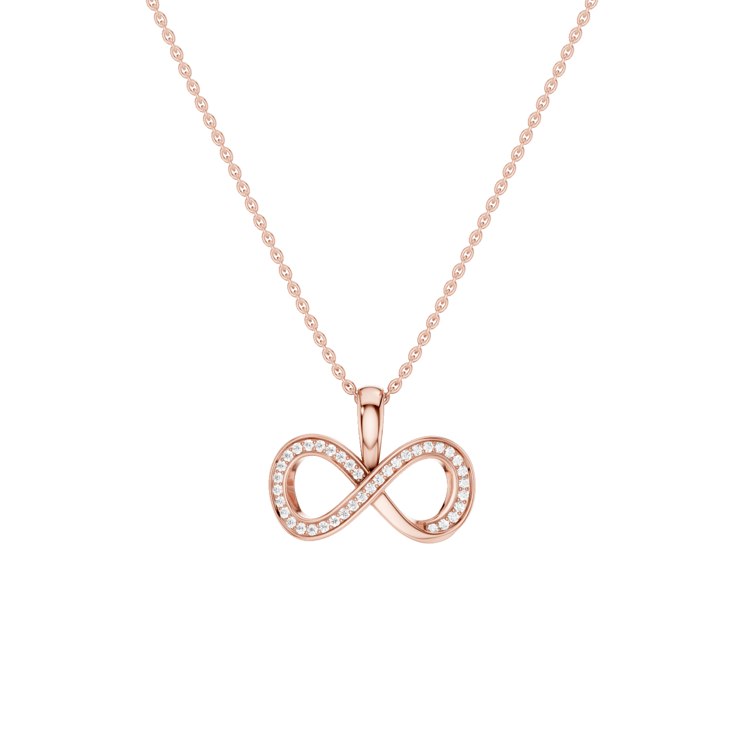 Infinitia, Infinity Pendant, Rose Gold