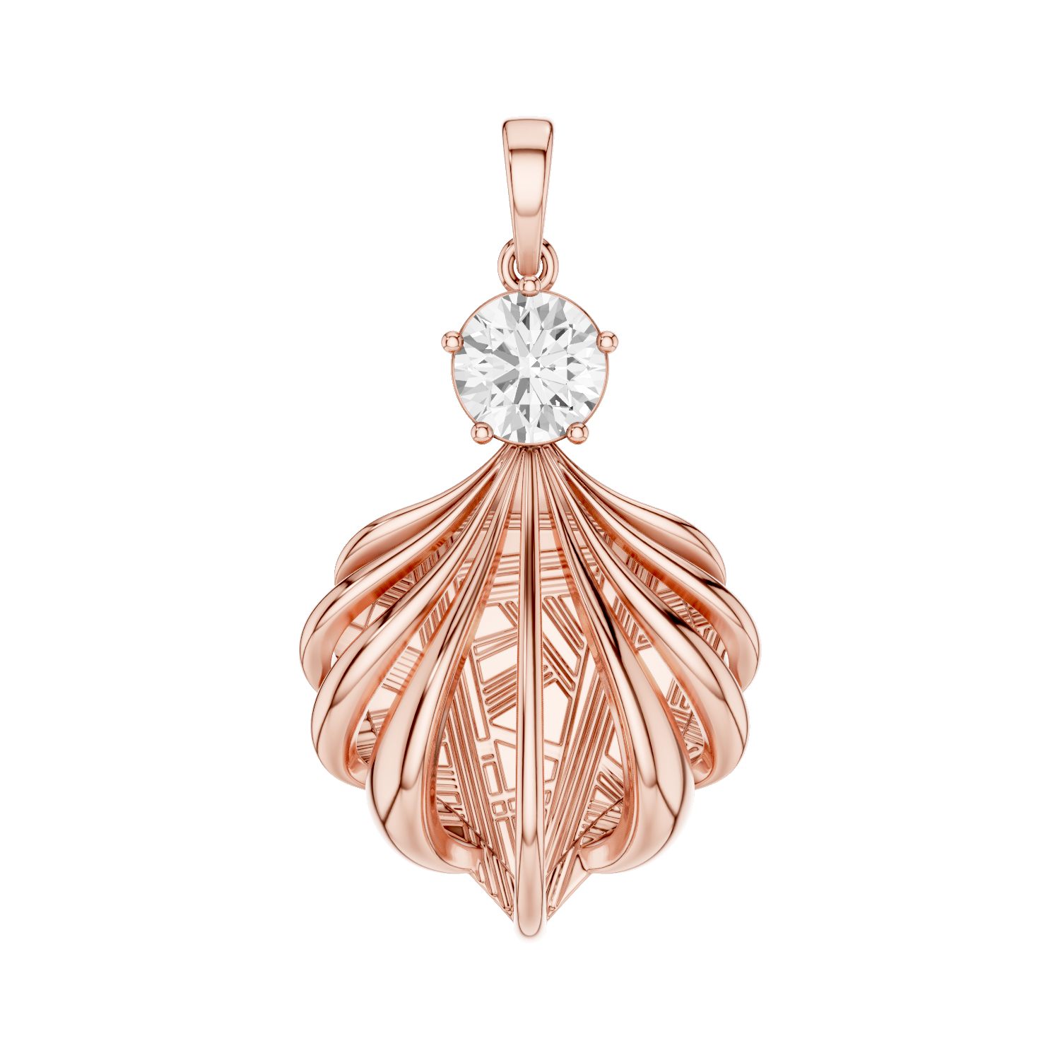 Shelly, Sea Shell Pendant, Rose Gold