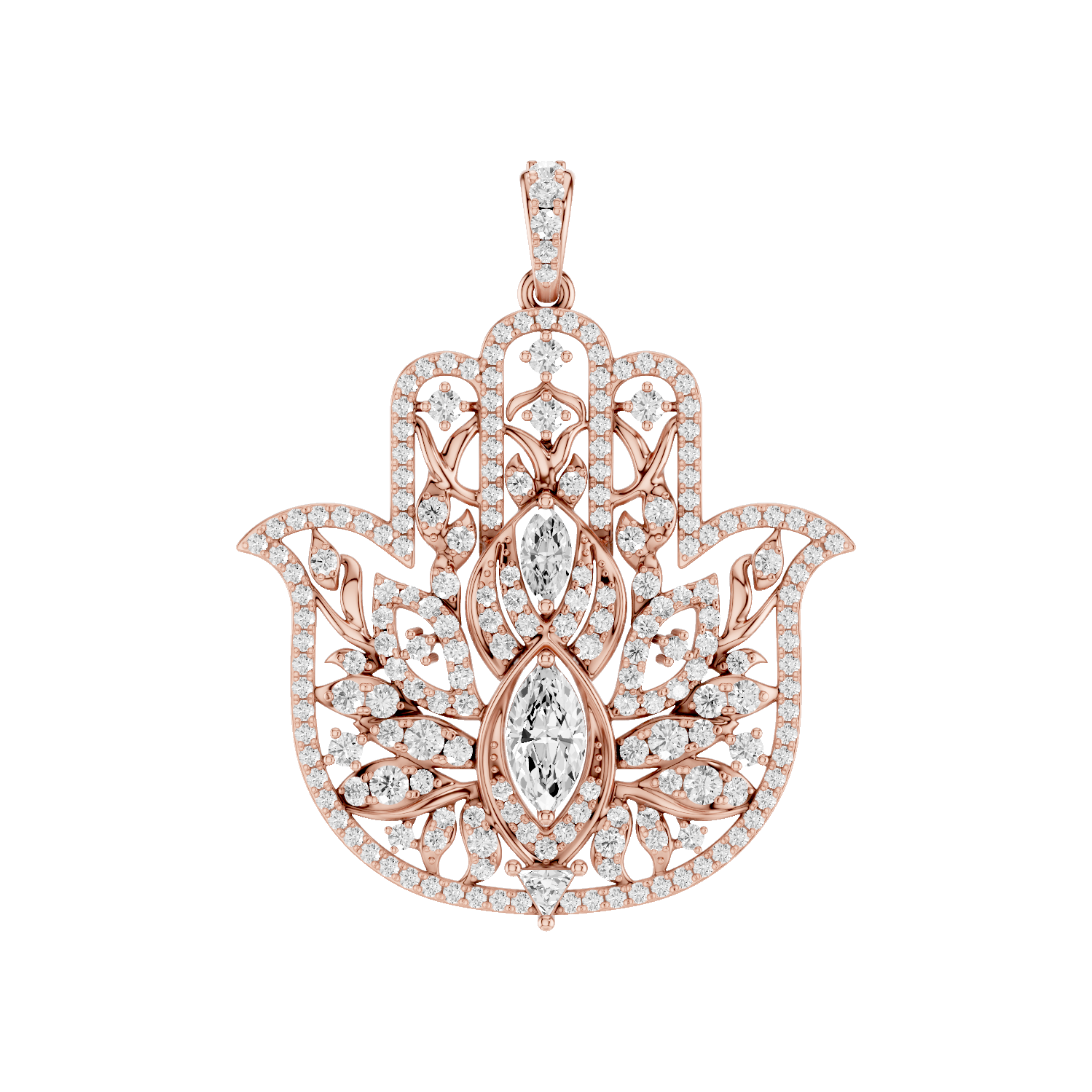 Guardian, Hamsa Hand Pendant, Rose Gold