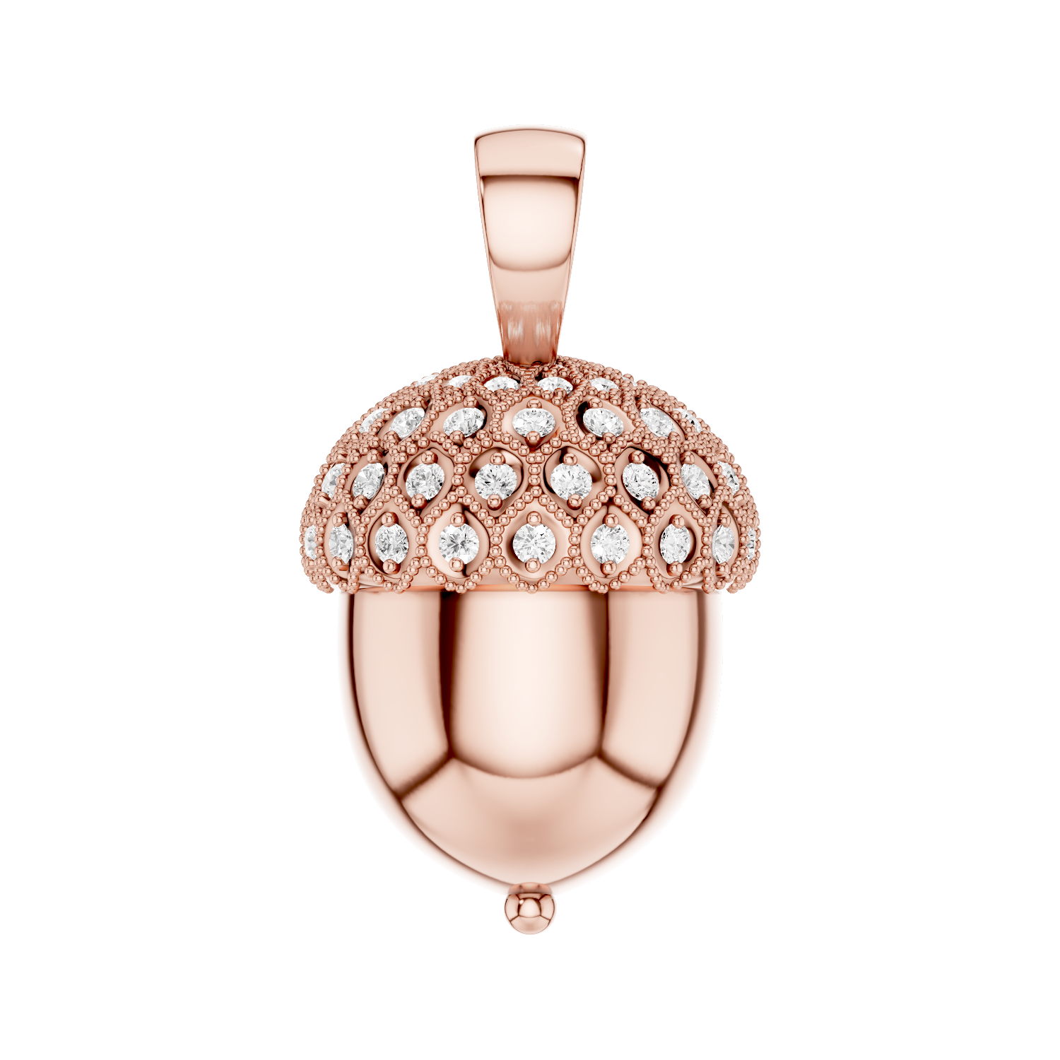 Acornia, Acorn  Pendant, Rose Gold