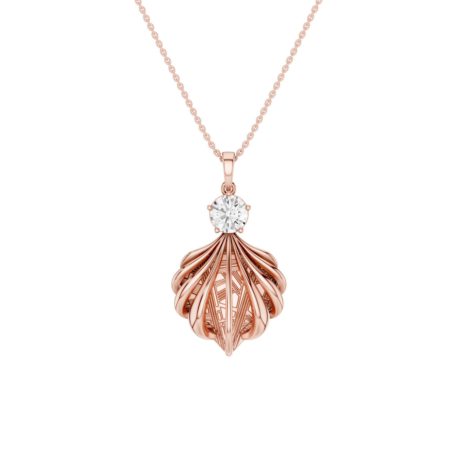 Shelly, Sea Shell Pendant, Rose Gold