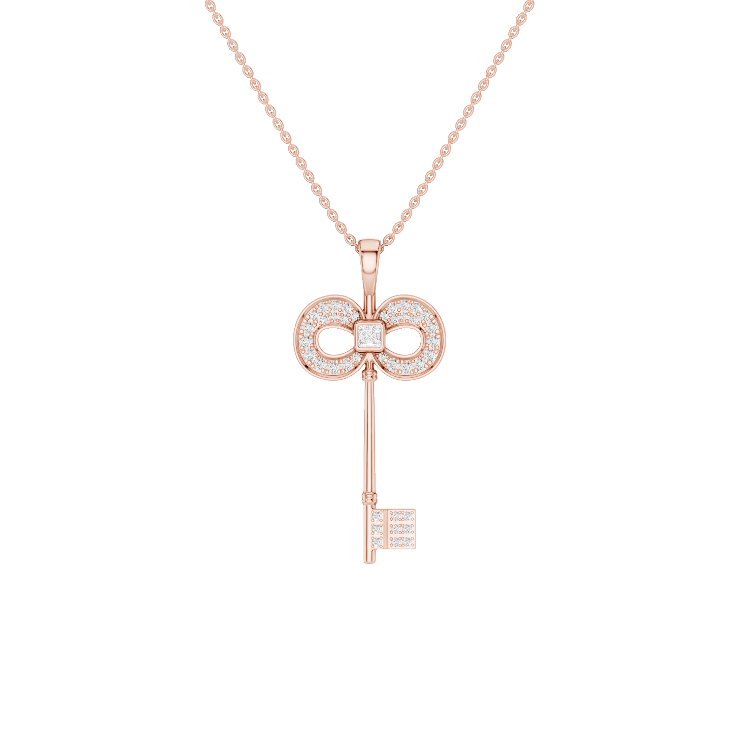 Keeley, Key Pendant, Rose Gold