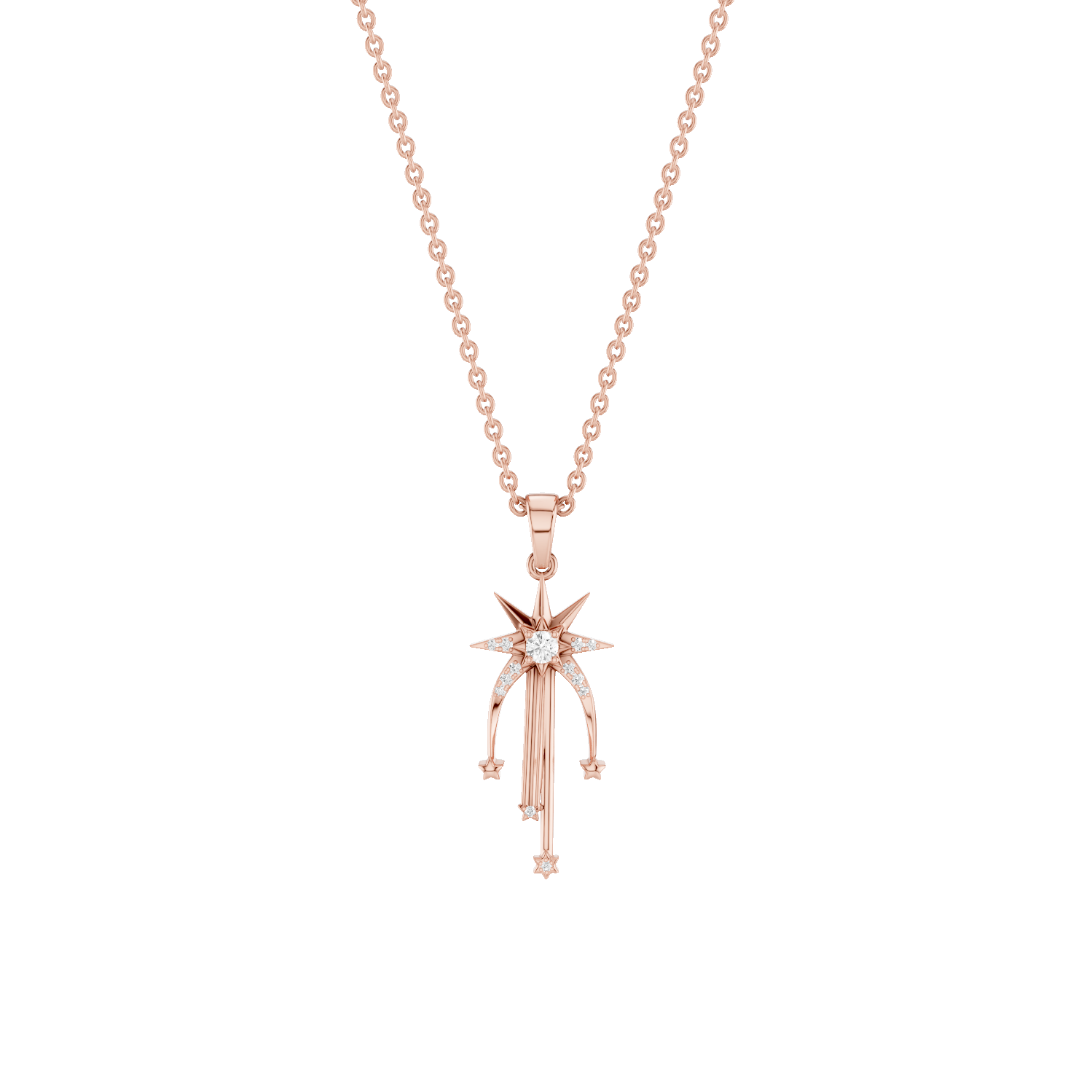 Skyfall, Shooting Star Pendant, Rose Gold