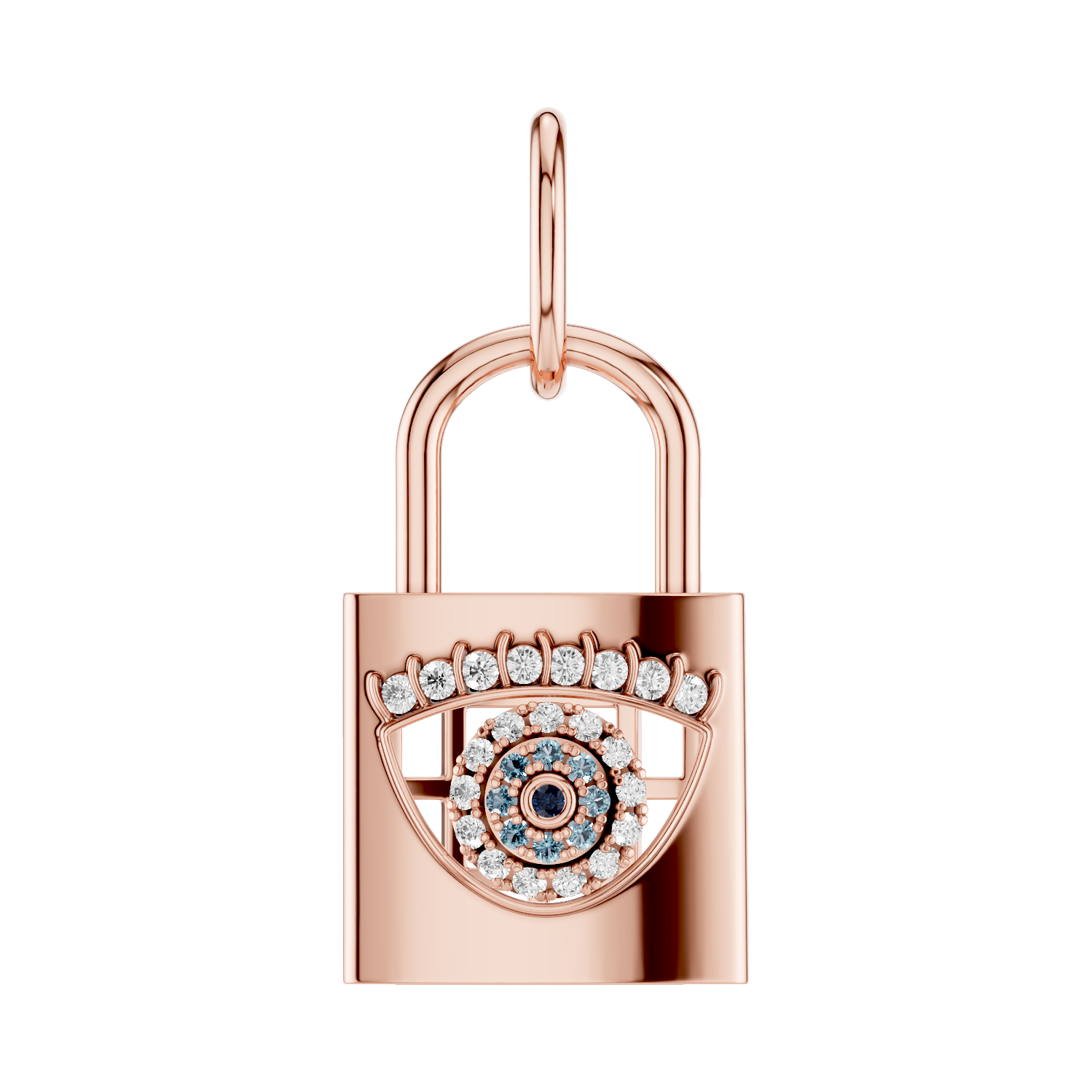 ILOCH, Evil Eye Pendant, Rose Gold