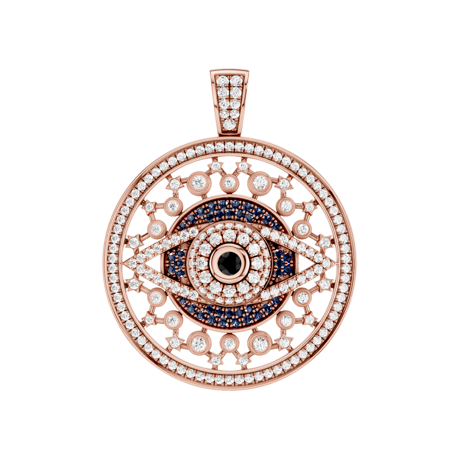 Occulux, Evil Eye Pendant, Rose Gold