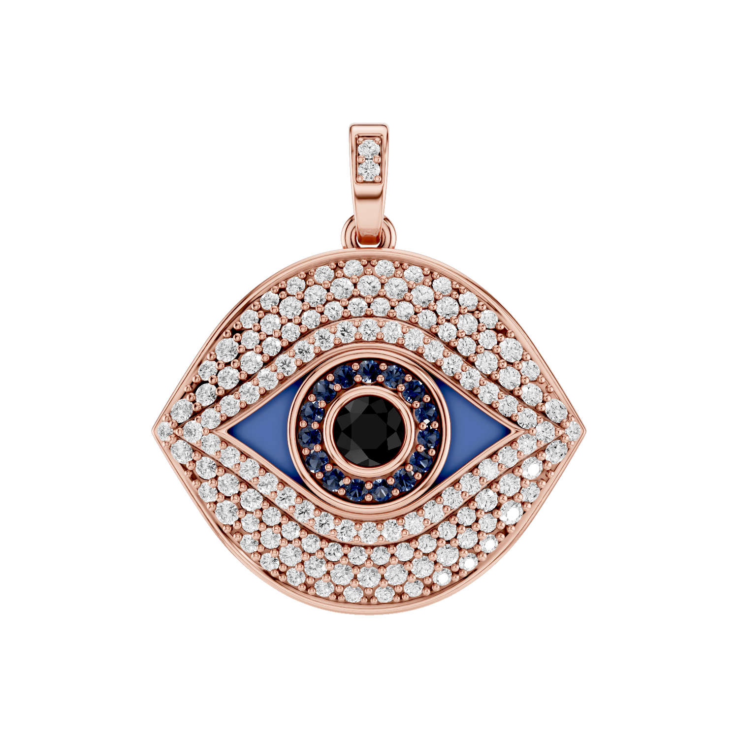 Iris, Evil Eye Pendant, Rose Gold