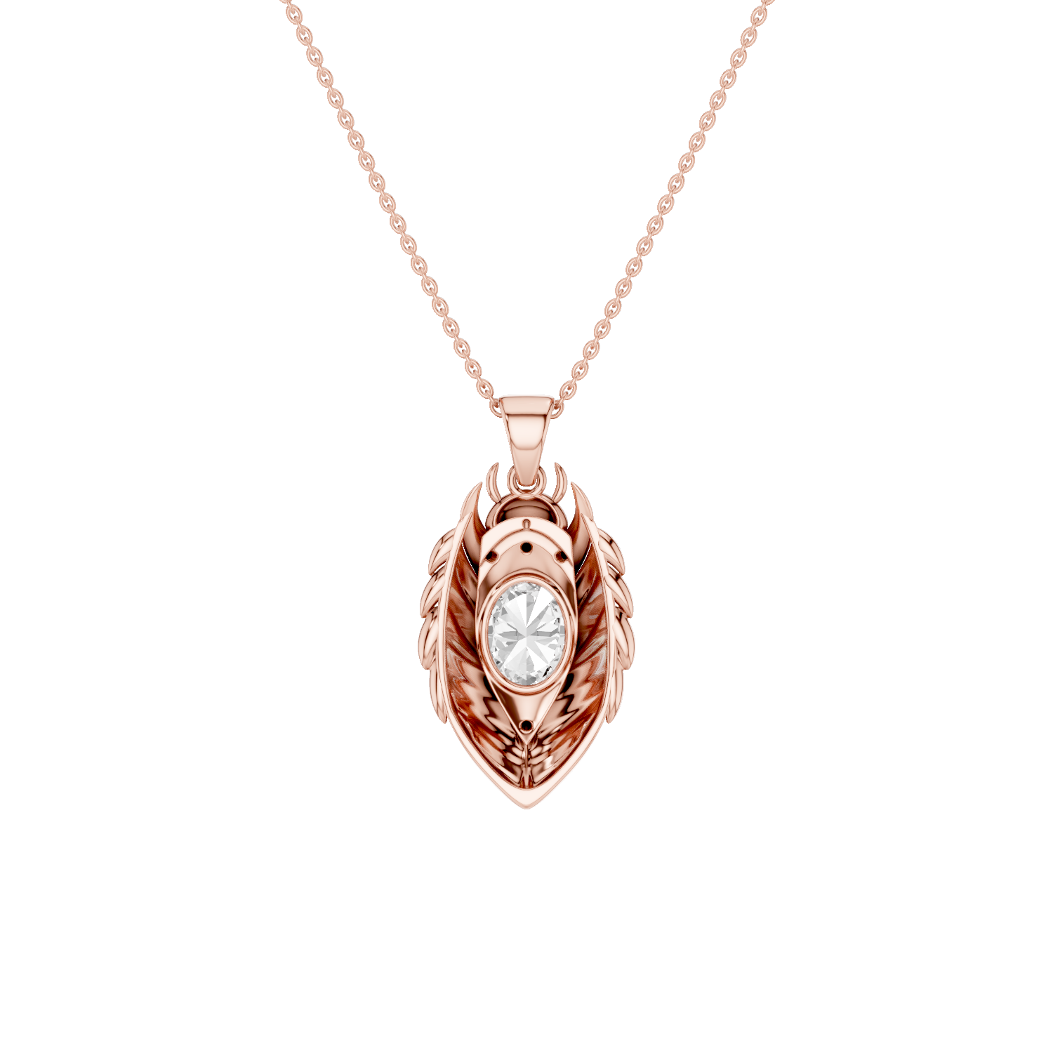 Scarabyne, Scarab Pendant , Rose Gold