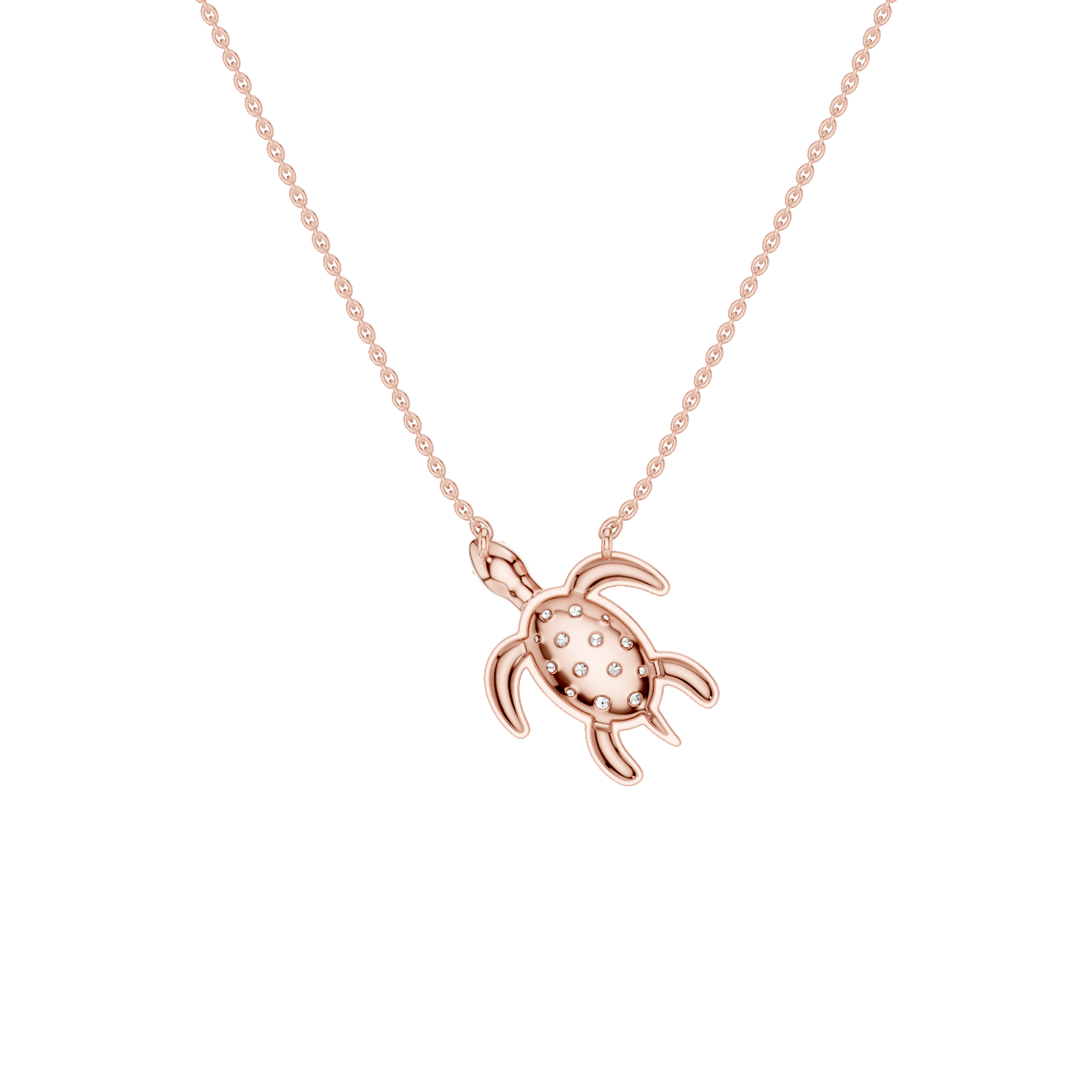 Chelone, Turtle Pendant, Rose Gold