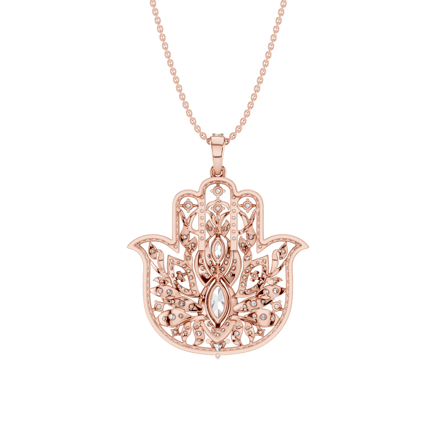 Guardian, Hamsa Hand Pendant, Rose Gold