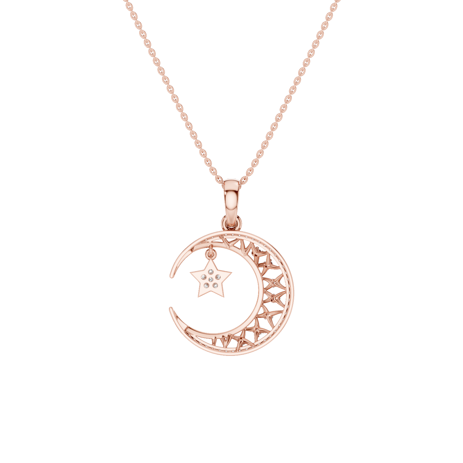Moonveil, Moon Pendant, Rose Gold