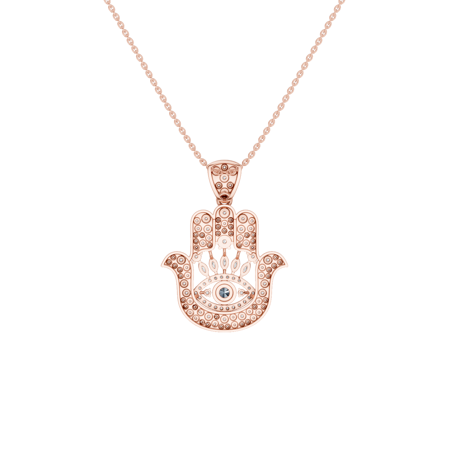 Hanzel, Hamsa Hand Pendant, Rose Gold