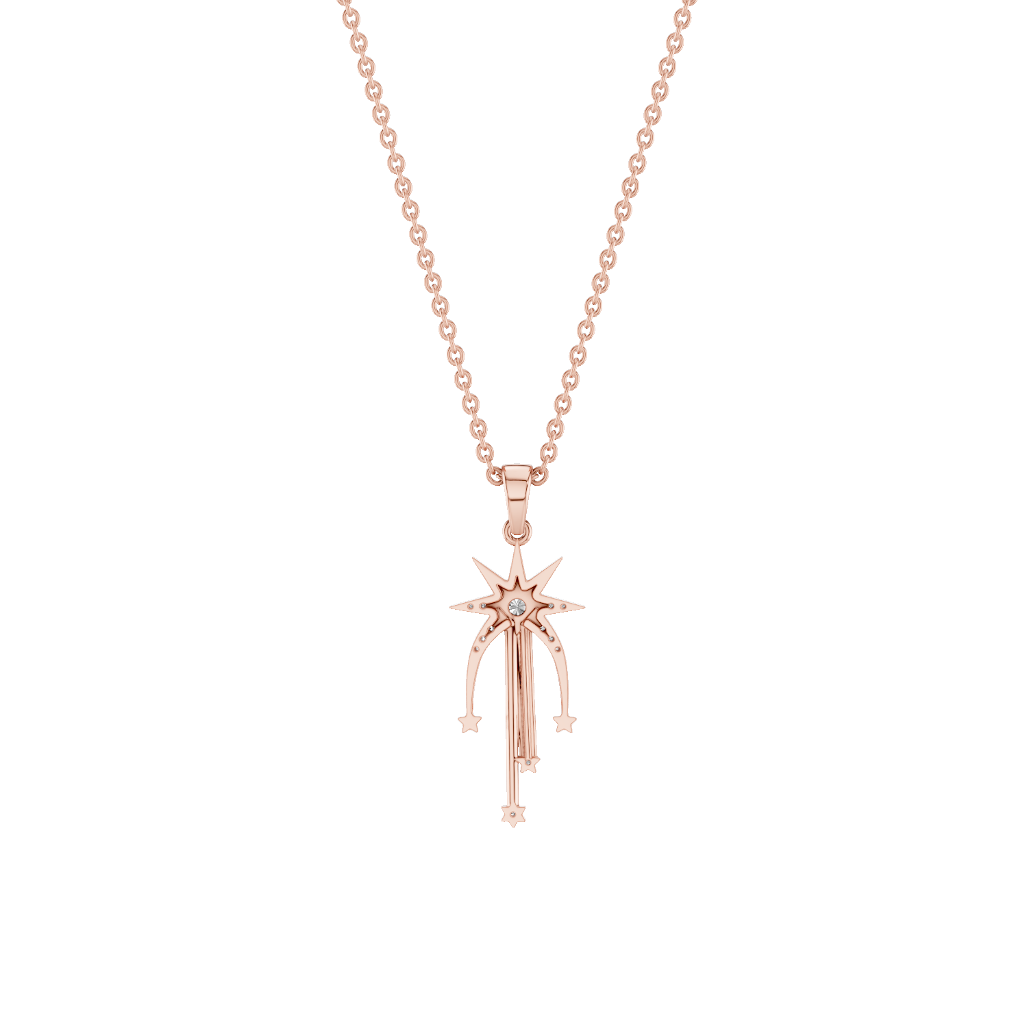 Skyfall, Shooting Star Pendant, Rose Gold