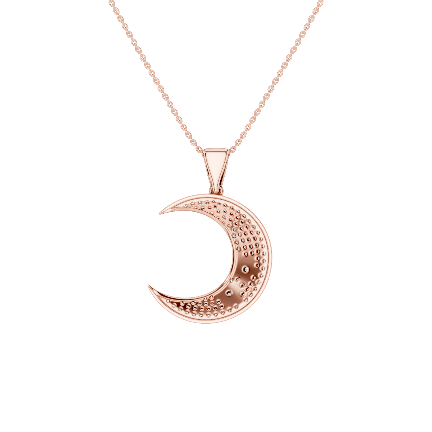 Luna, Moon Pendant, Rose Gold