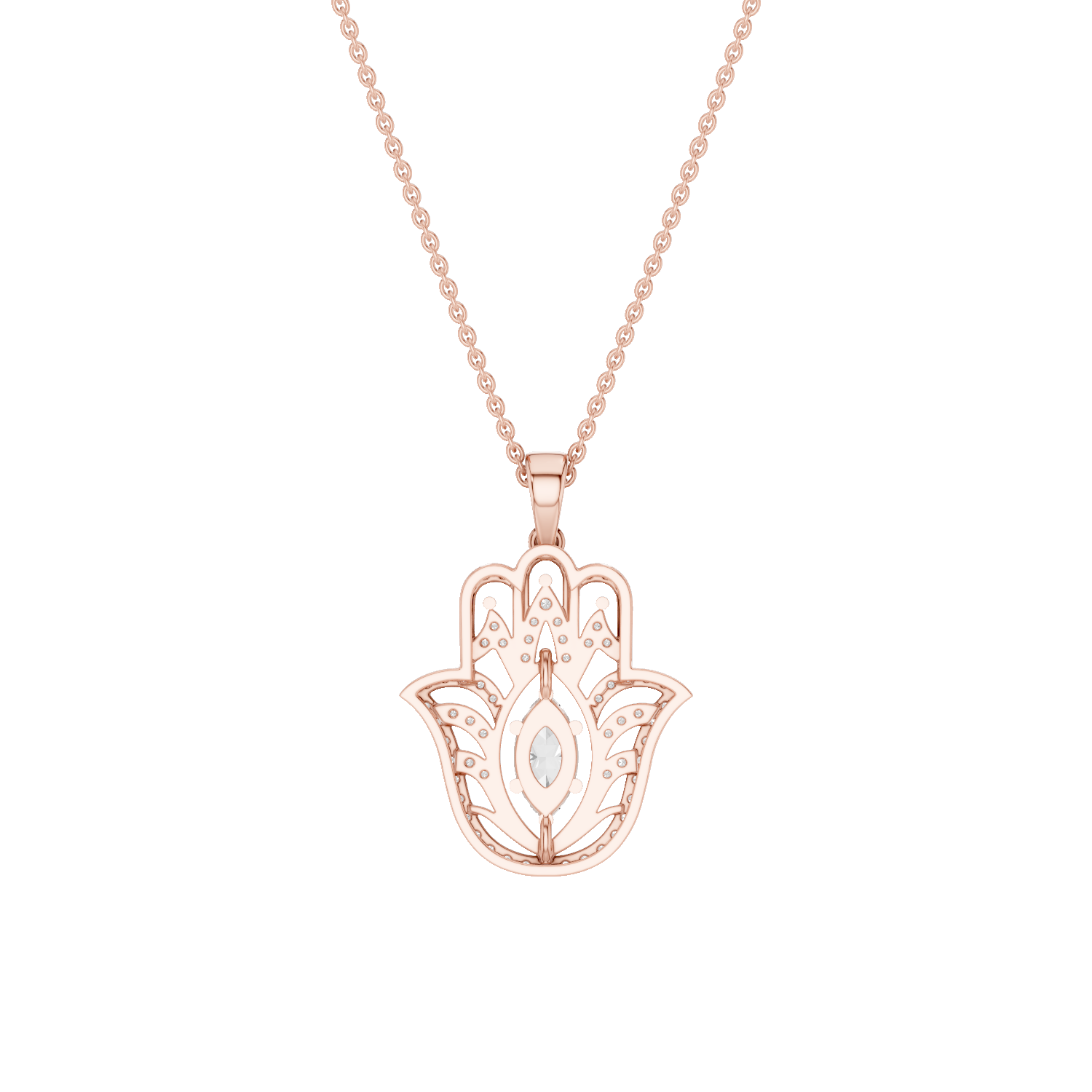 Palmara, Hamsa Hand Pendant, Rose Gold