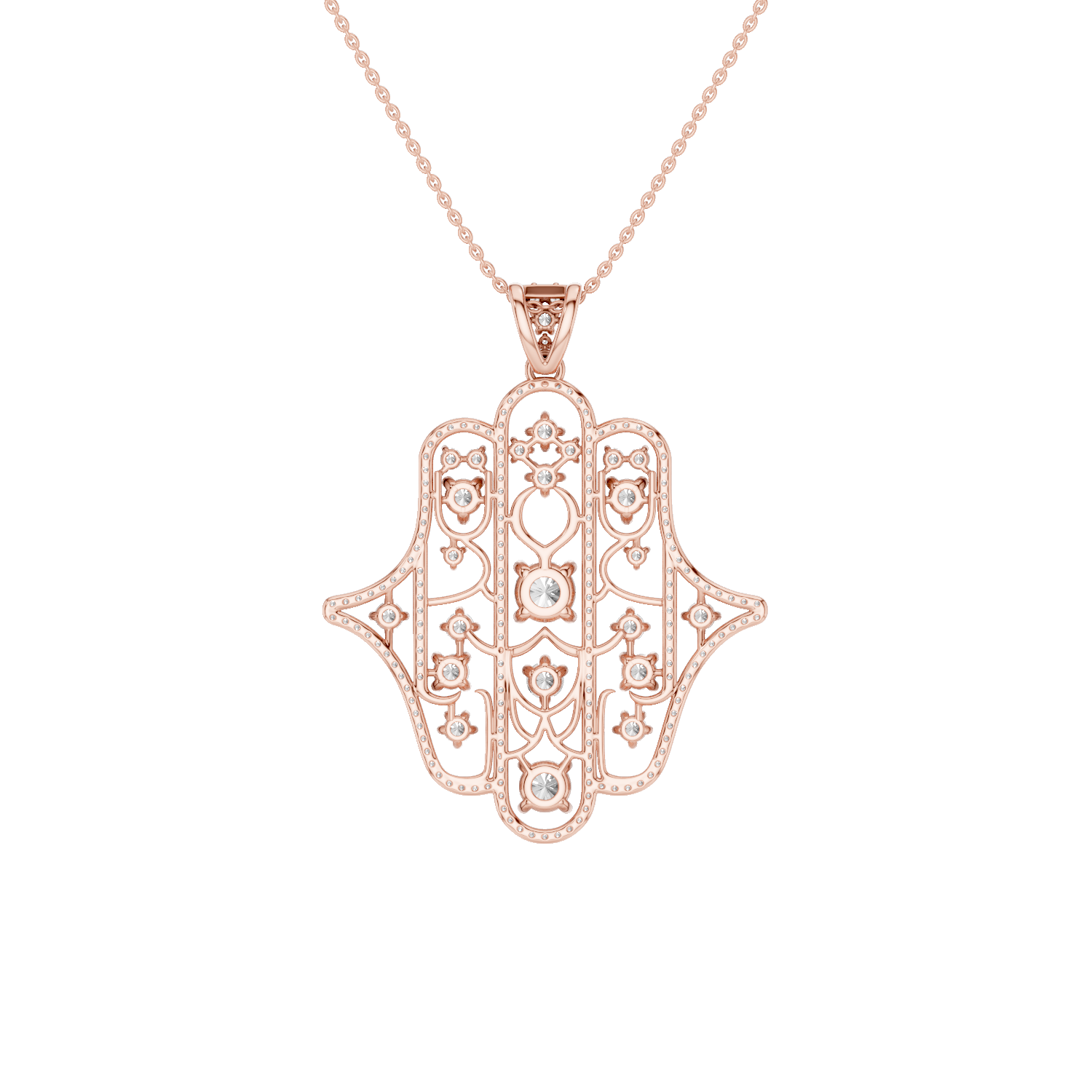 Amuletto, Hamsa Hand Pendant, Rose Gold