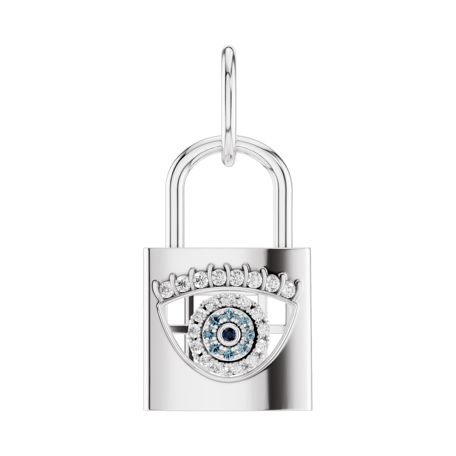 ILOCH, Evil Eye Pendant, White Gold