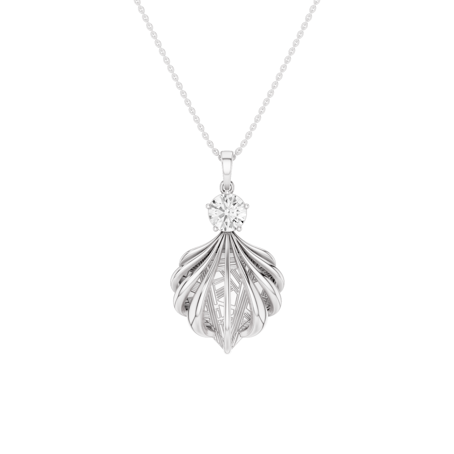 Shelly, Sea Shell Pendant, White Gold