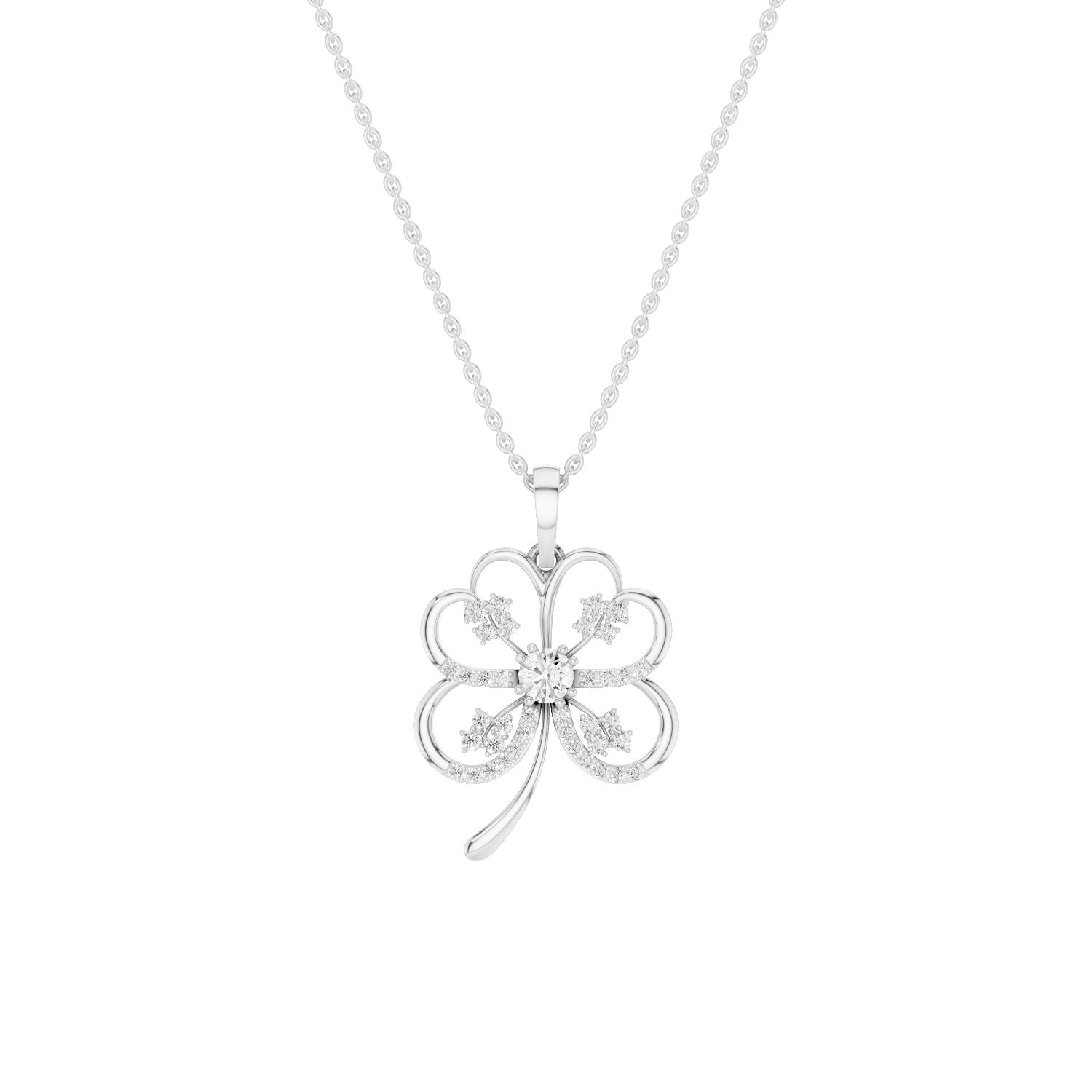 Folia, Clover Leaf Pendant, White Gold
