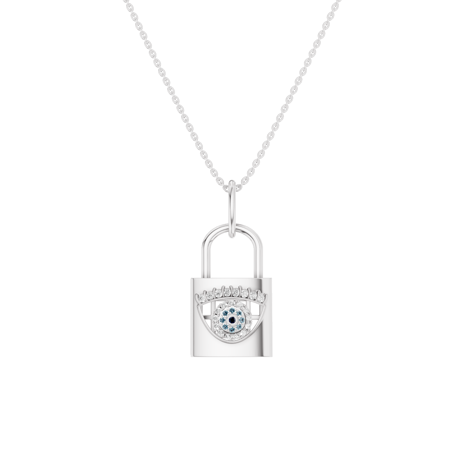 ILOCH, Evil Eye Pendant, White Gold
