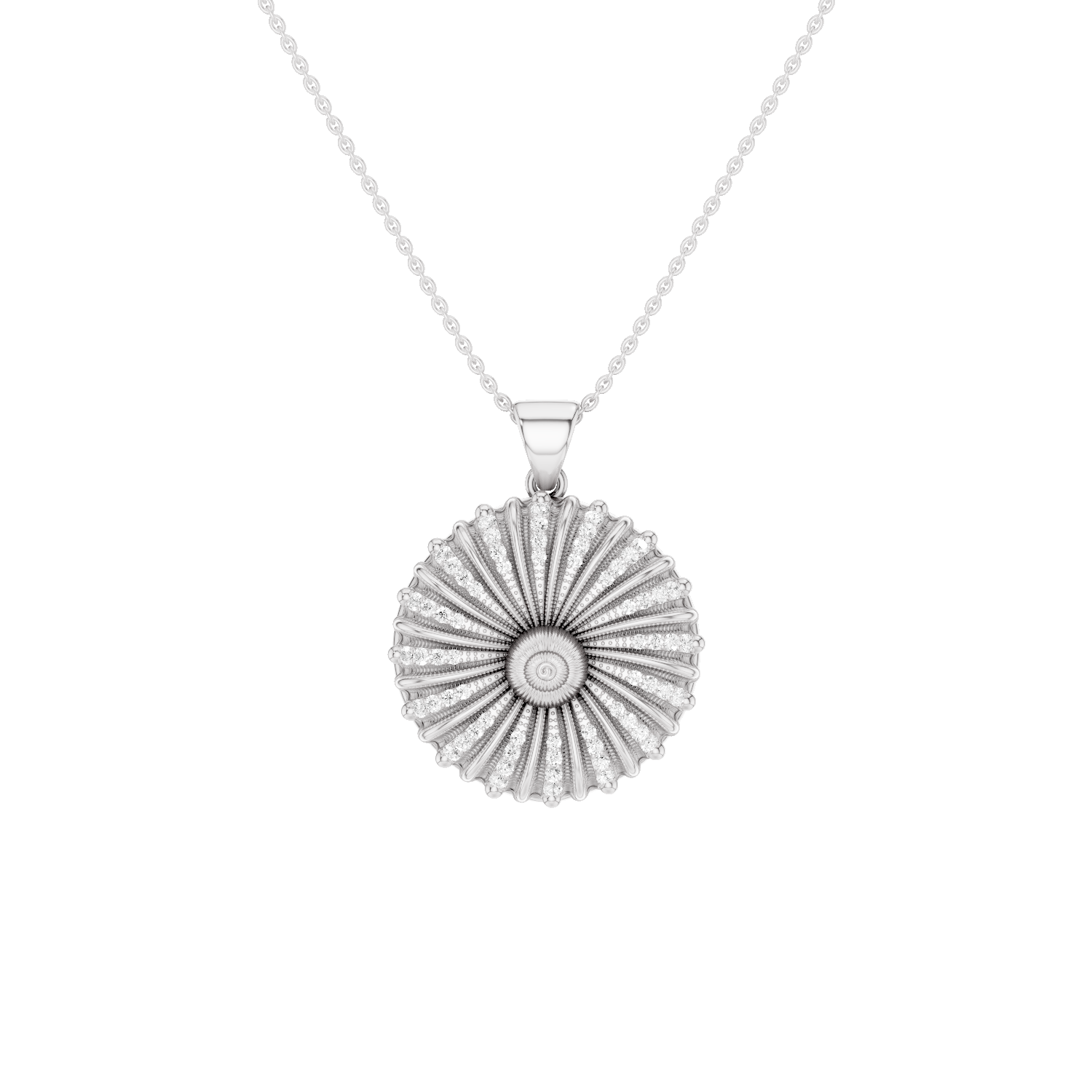 Marbella, Sea Shell Pendant, White Gold