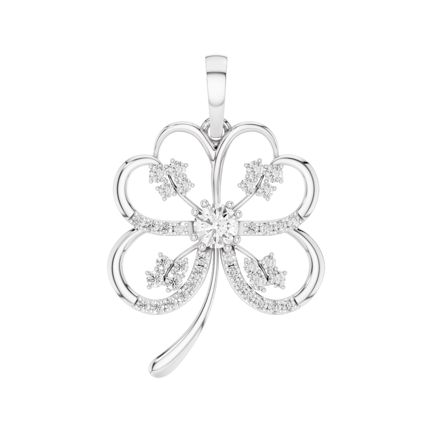 Folia, Clover Leaf Pendant, White Gold