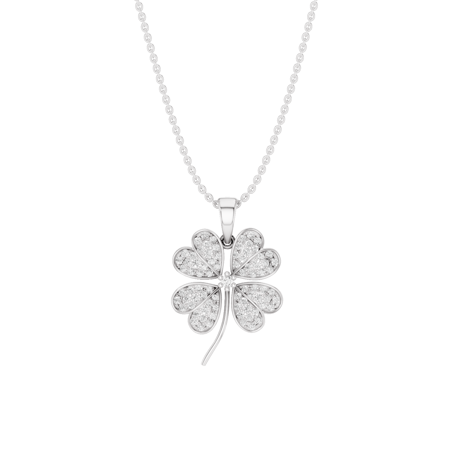 Chamour, Clover Leaf Pendant, White Gold